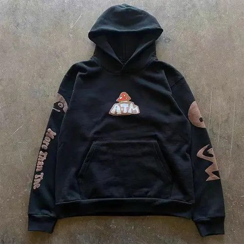 Japanese Brand Black street retro mushroom print hoodie Size US L / EU 52-54 / 3 - 2 Thumbnail