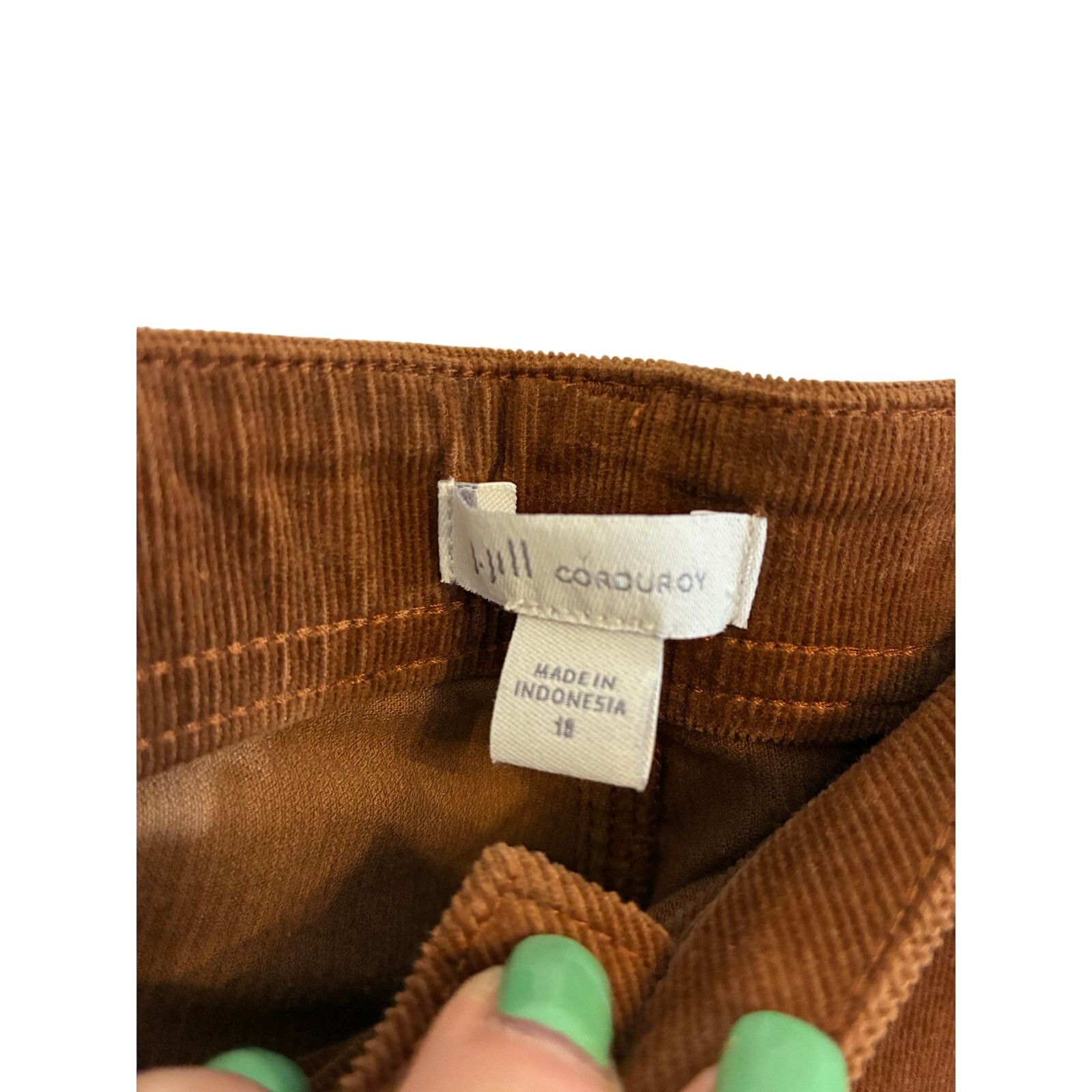 J. Jill J Jill Chocolate Brown Corduroy Pants Sz 18 Cuffed Hem Size 40" / US 18 - 4 Thumbnail