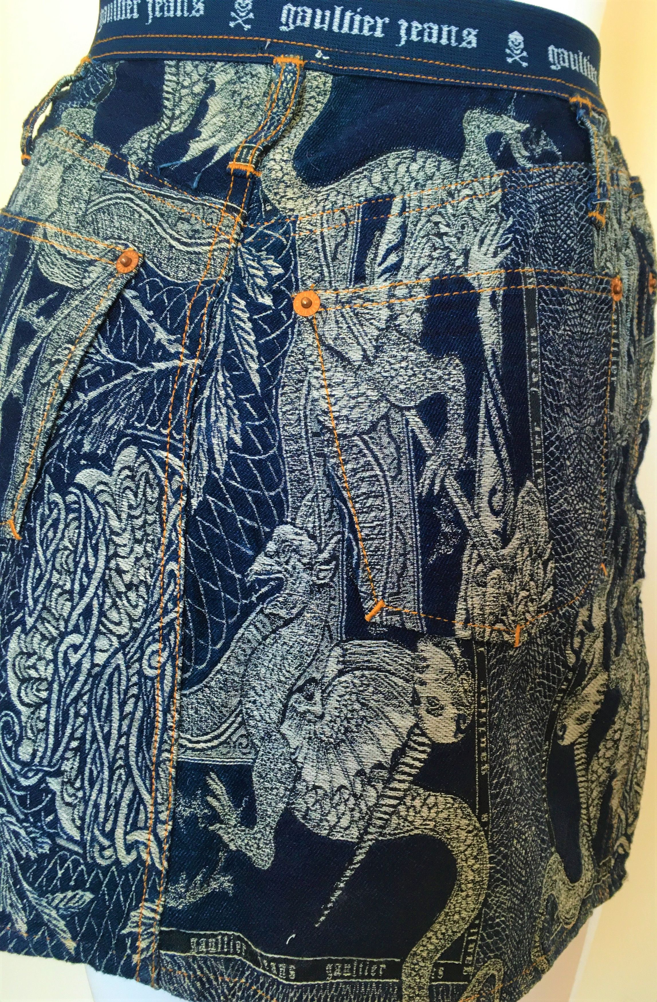 Jean Paul Gaultier Jean Paul Gaultier Dragon Pegasus Bull Baroque Mini Skirt Size 26" / US 2 / IT 38 - 4 Thumbnail
