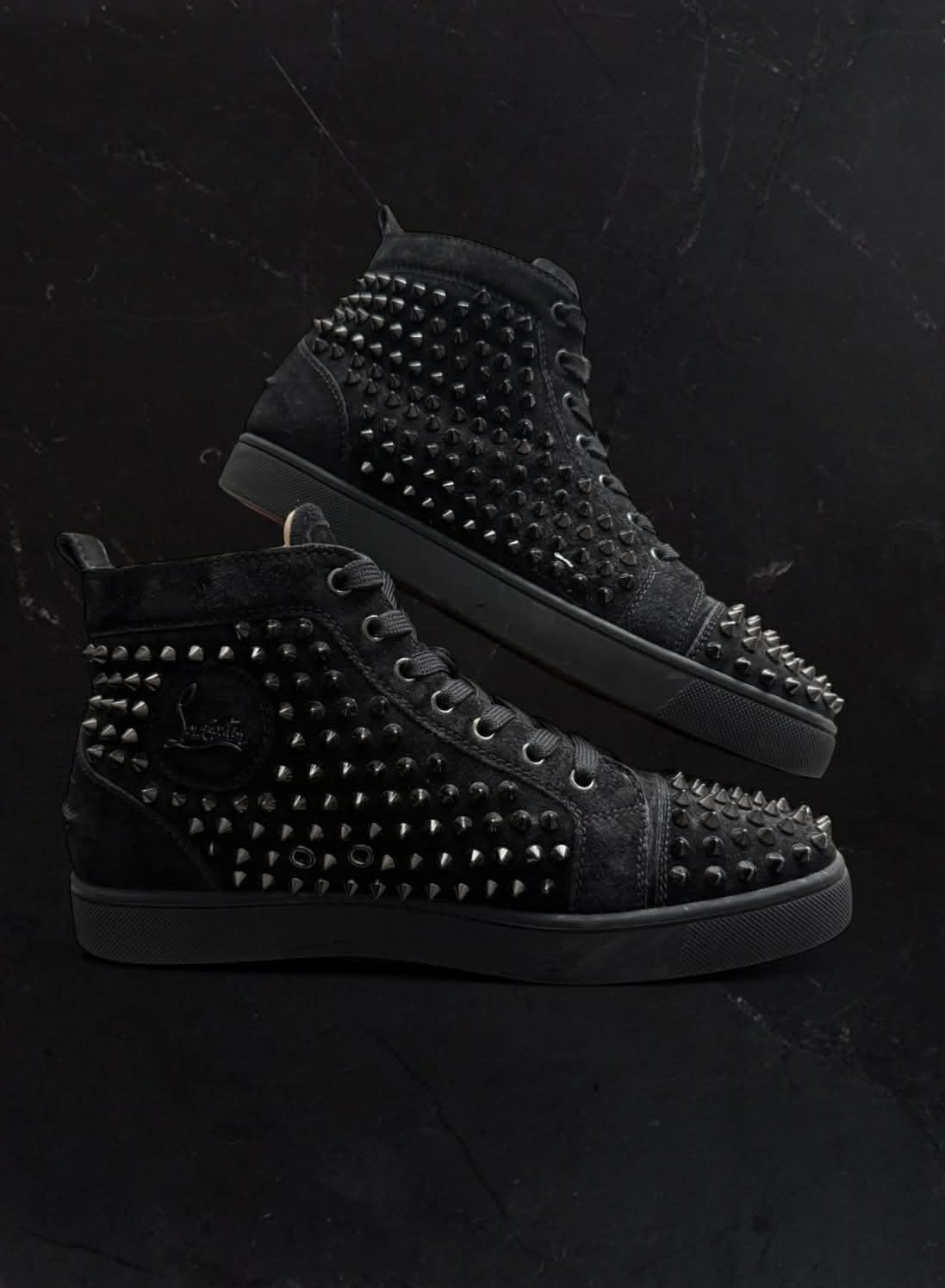 Christian Louboutin Red Bottoms by Christian Louboutin “Triple Black Spike” Size US 8 / EU 41 - 2 Thumbnail