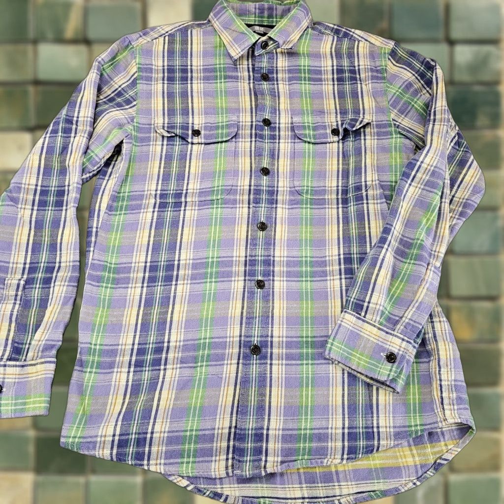 Uniqlo Uniqlo Shirt Mens Medium Purple Plaid Slim Flannel Button Up Long Sleeve Casual Size US M / EU 48-50 / 2 - 1 Thumbnail