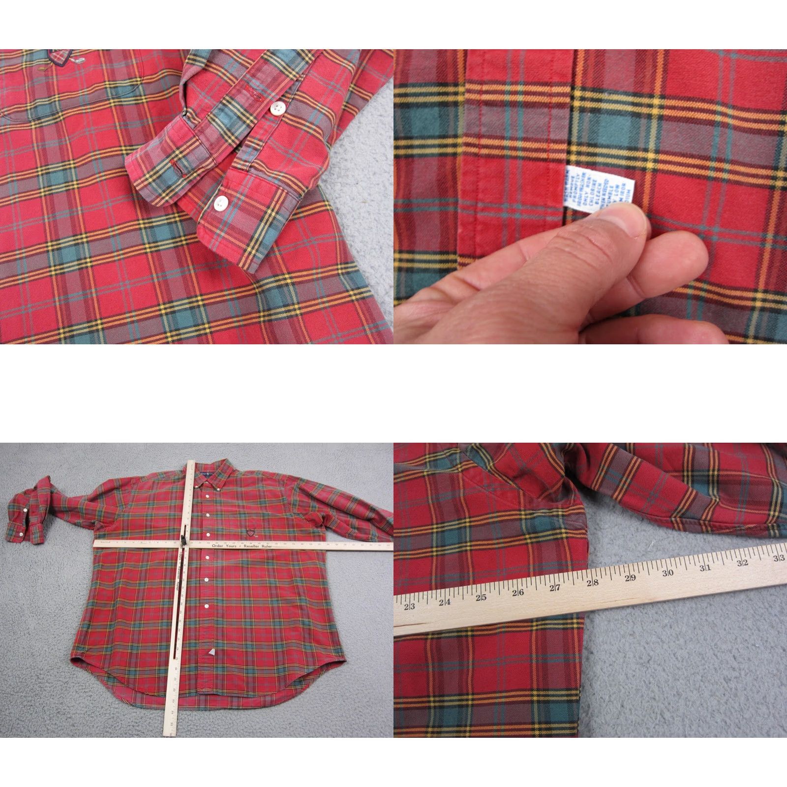 Ralph Lauren VINTAGE Ralph Lauren Shirt Mens XL Red Green Polo Crest Pocket Size US XL / EU 56 / 4 - 8 Thumbnail