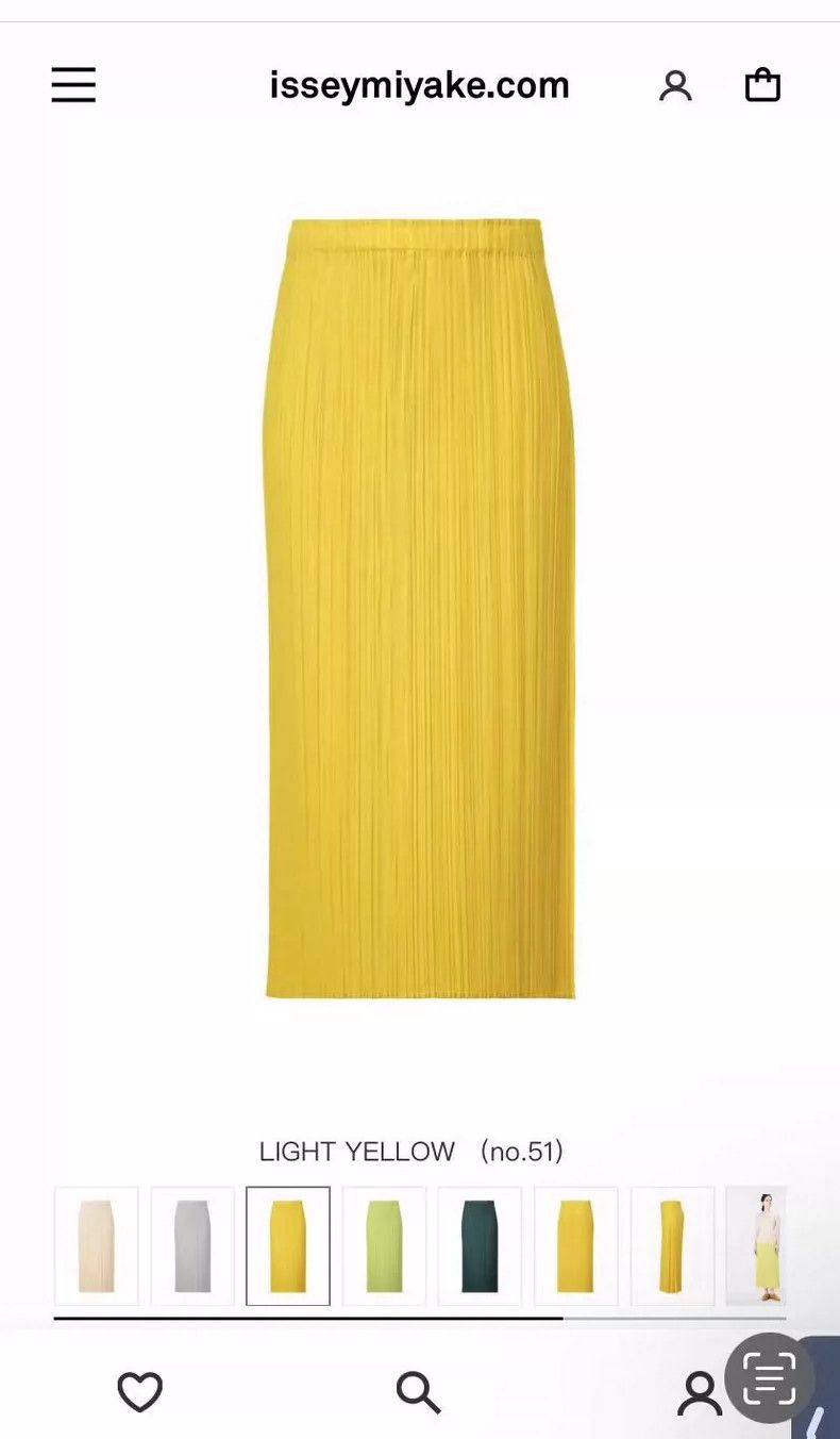 Issey Miyake Issey Miyake size:4 Lemon yellow side slightly slit pleate Size 23" - 1 Thumbnail