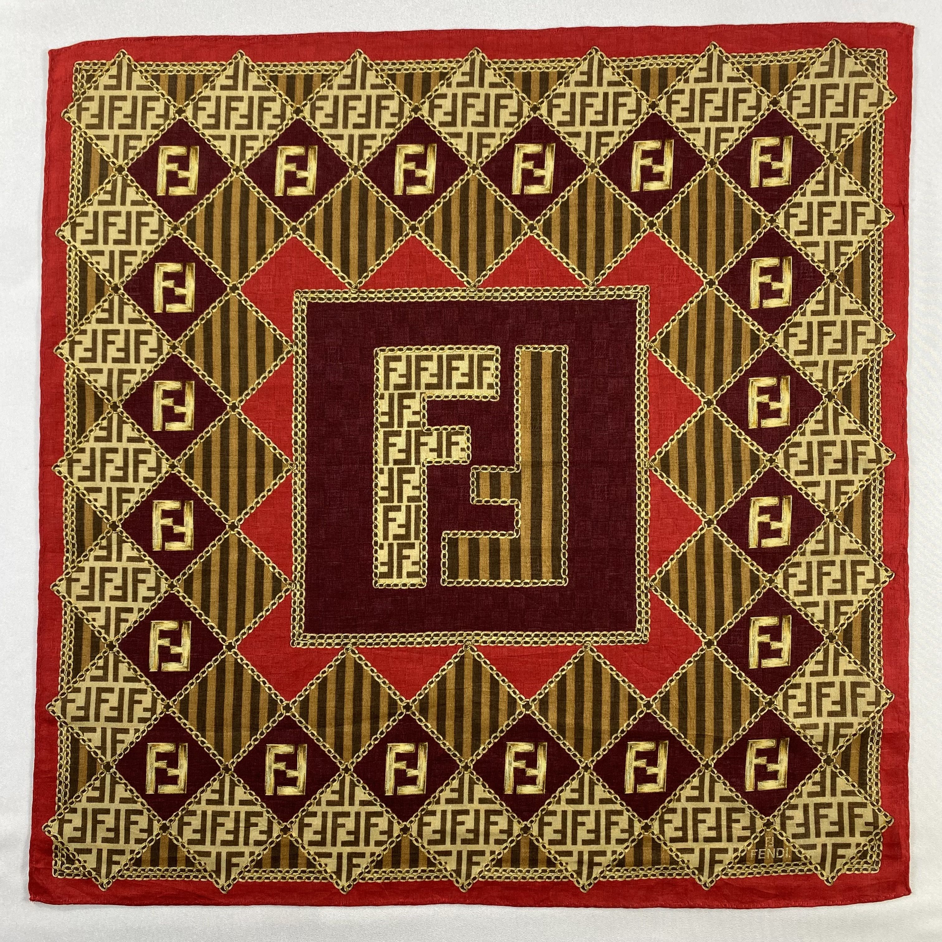 Vintage Fendi Handkerchief / Neckerchief / Bandana-P1435 Size ONE SIZE - 1 Thumbnail
