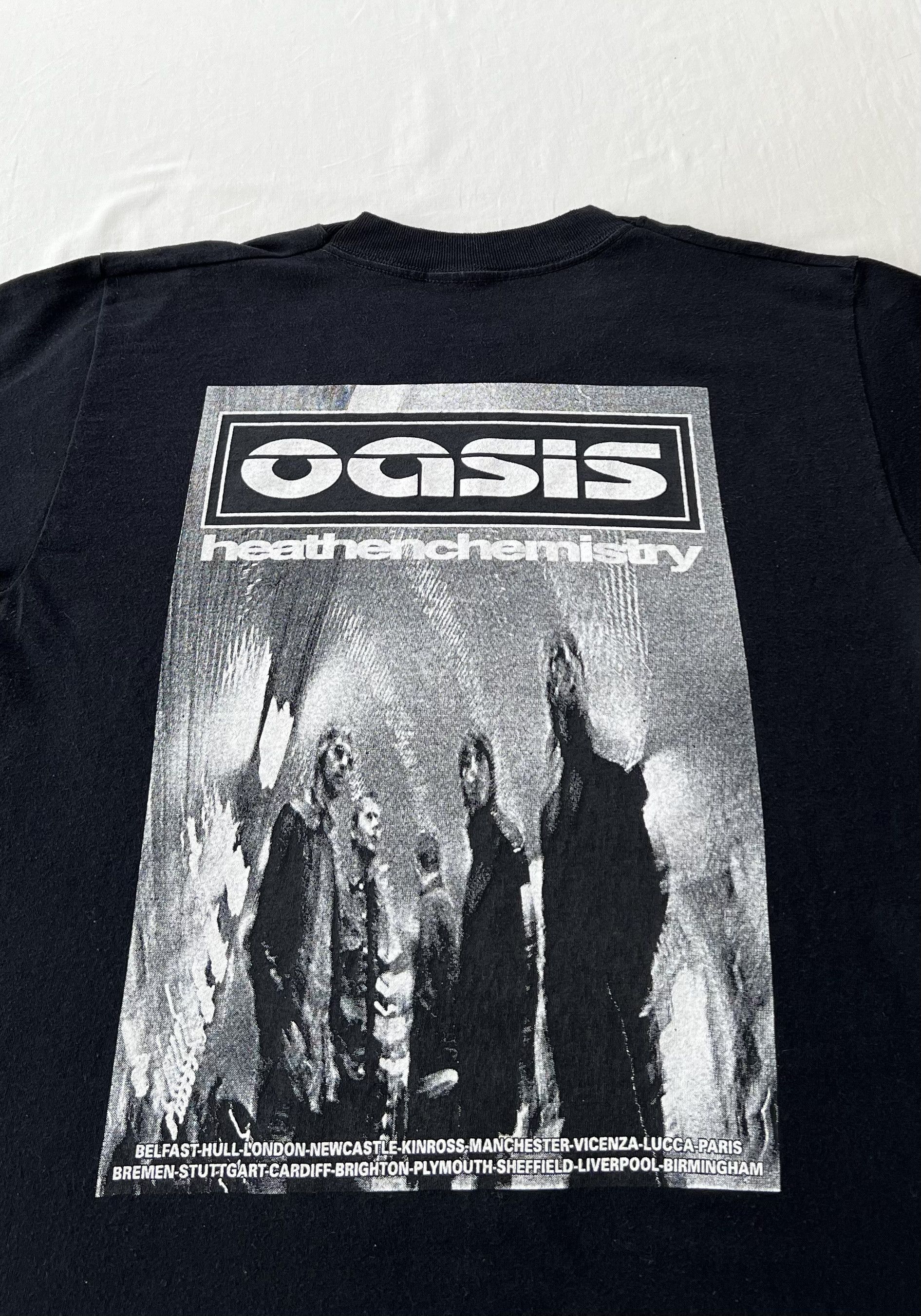 Vintage 2002 Oasis Heathen Chemistry Britpop Black T-shirt