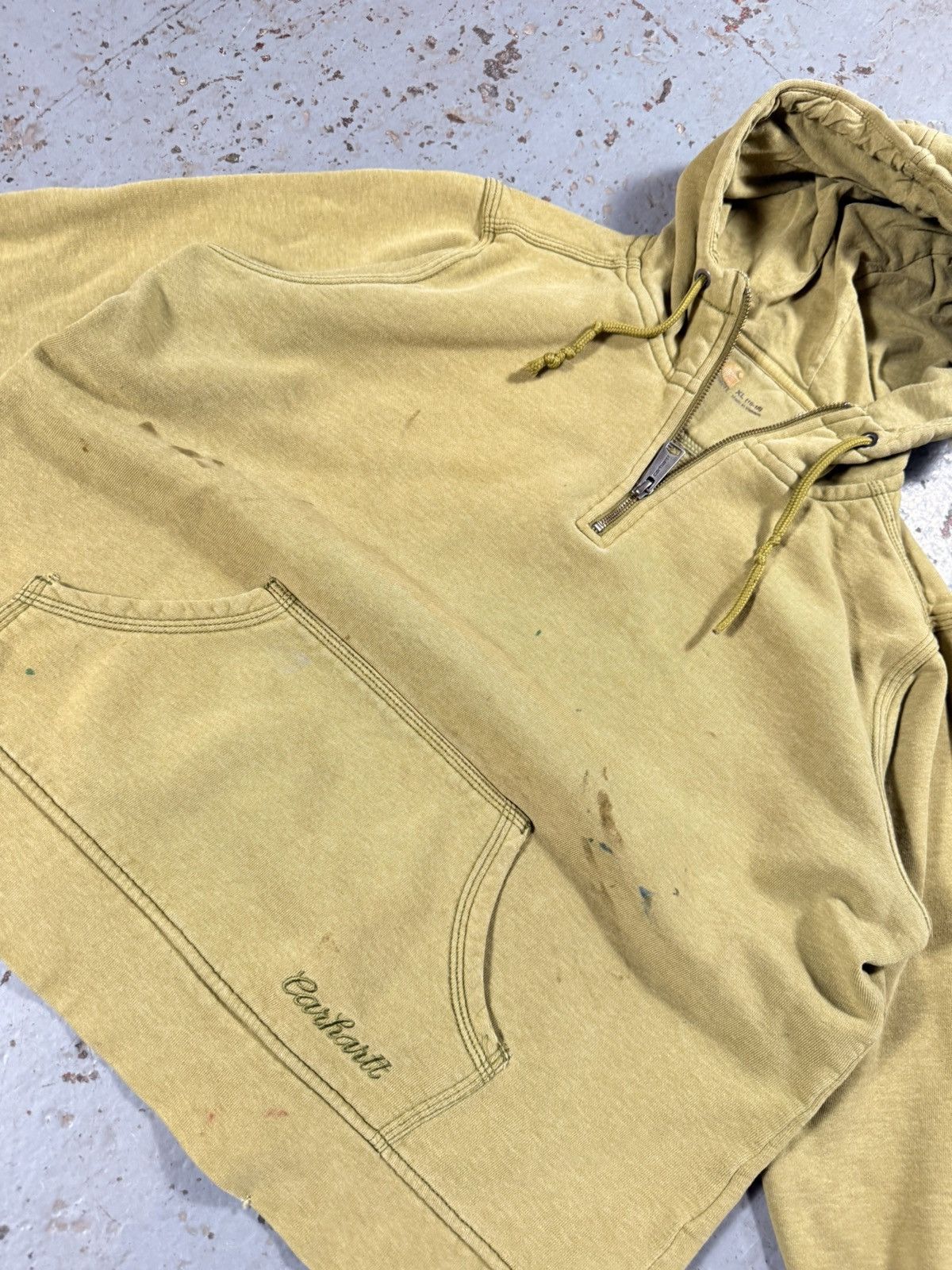 Carhartt × Other × Vintage Vintage Perfectly Faded Distressed Carhartt Quarter zip Size US M / EU 48-50 / 2 - 7 Thumbnail