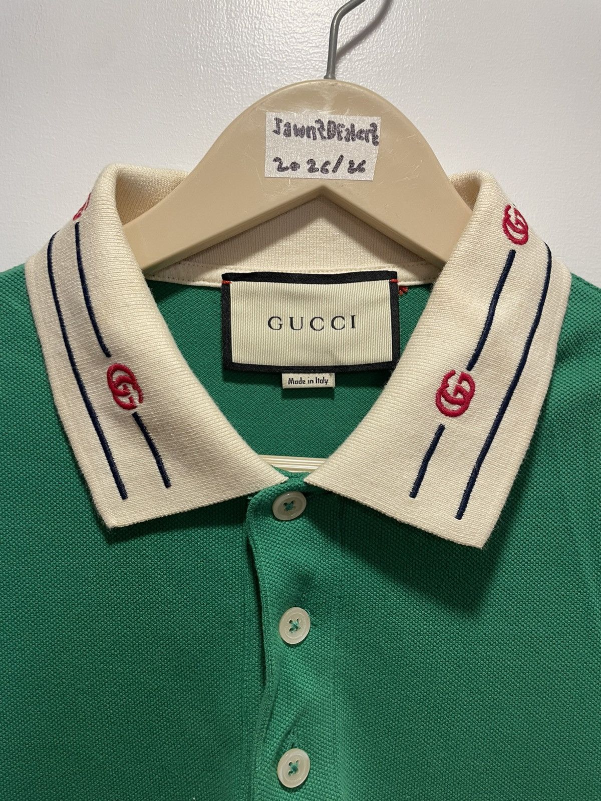 Gucci Gucci "Bone Green" Cotton Polo Shirt Size US XS / EU 42 / 0 - 4 Thumbnail