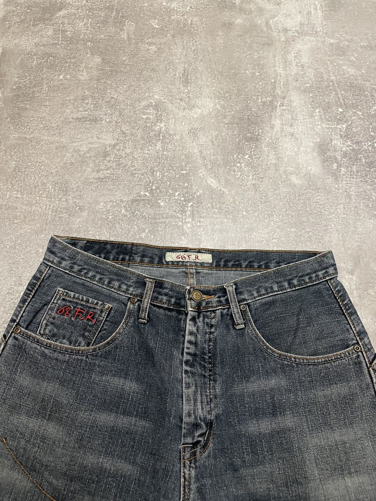Vintage Vintage Distressed 68 F.R Embroidered Rap Buggy Denim Shorts Size US 34 / EU 50 - 3 Thumbnail