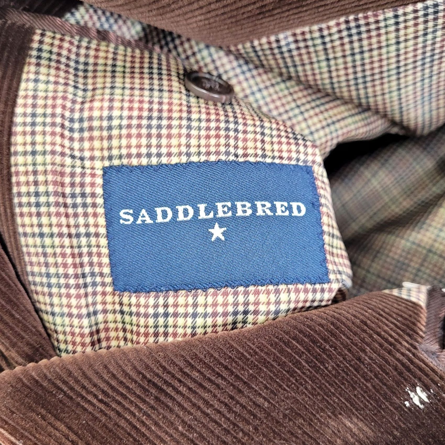Vintage VINTAGE Saddlebred Blazer Jacket Brown Corduroy Two Button Notch Lapel Sport Coat Mens 46 Size 46R - 3 Thumbnail