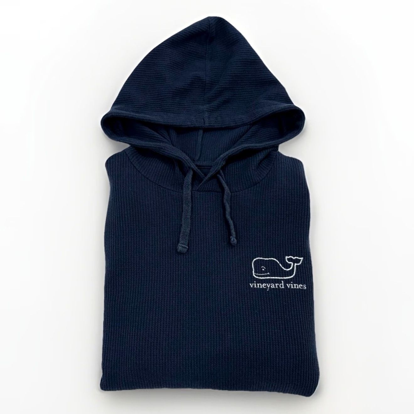 Vineyard Vines Vineyard Vines Women's Hoodie XS Navy Blue Thermal Waffle Knit Pullover Logo Fall Winter Size XS / US 0-2 / IT 36-38 - 2 Thumbnail