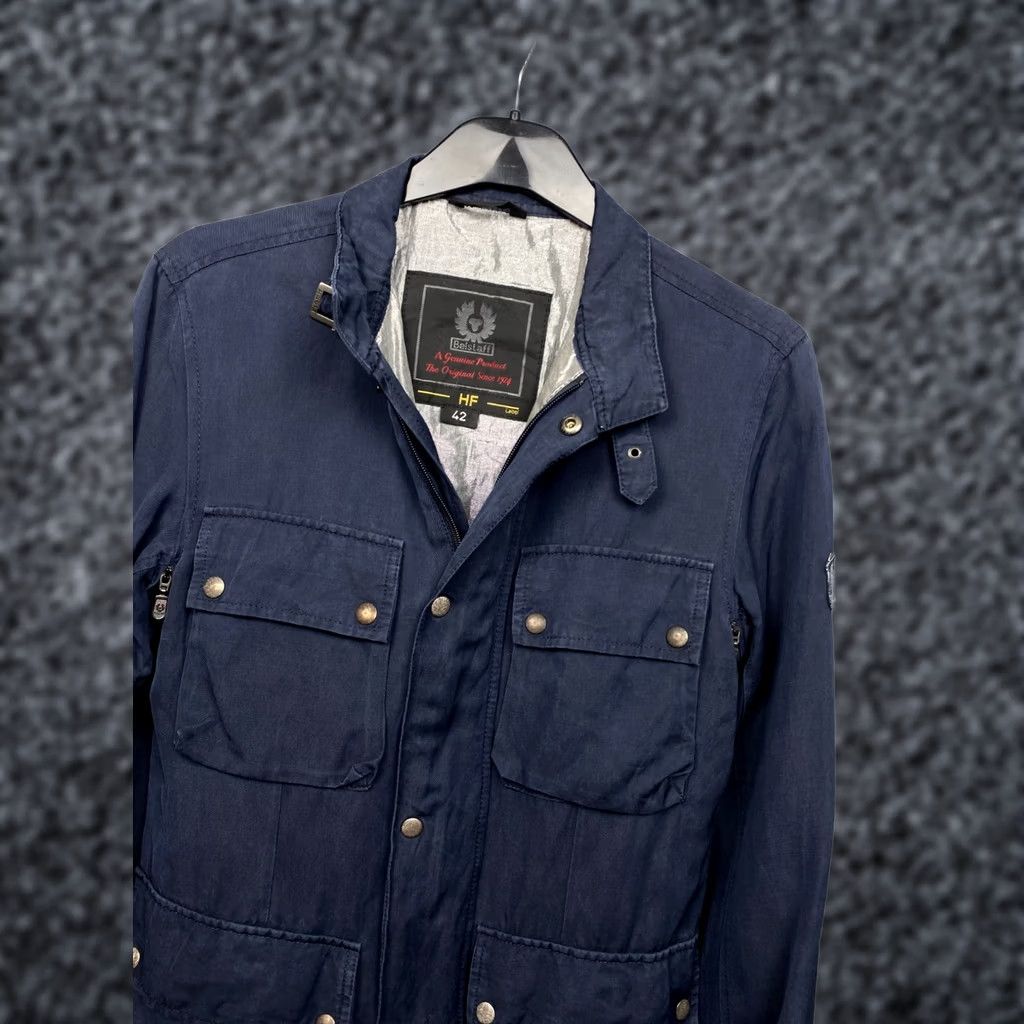 Belstaff VINTAGE Belstaff Jacket Womens Linen Cotton Belstaff Jacket Blue 42-Size M Medium Size M / US 6-8 / IT 42-44 - 1 Thumbnail