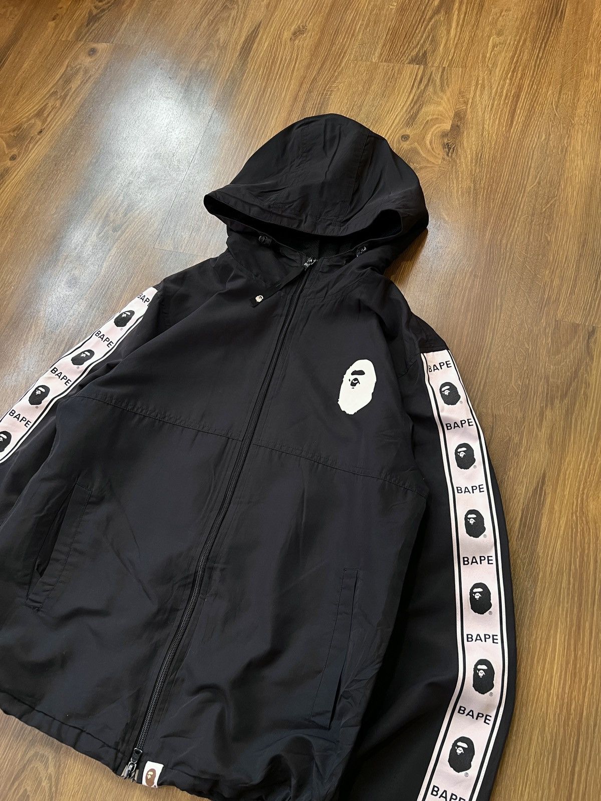 Bape Bape Tape Line Side Stripe Jacket (Black/White) Size US M / EU 48-50 / 2 - 3 Thumbnail