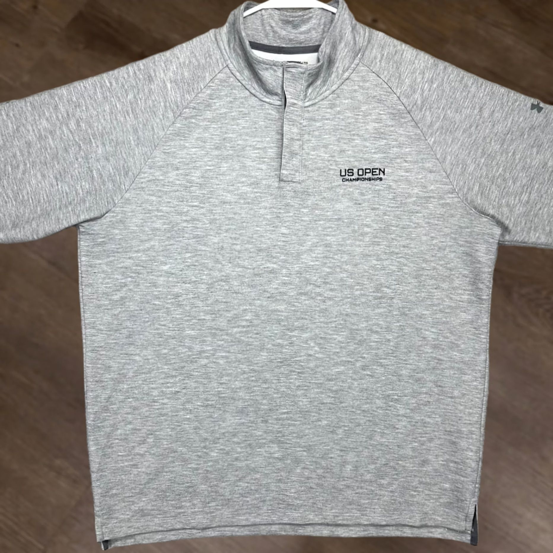 Under Armour Under Armour Sweatshirt Mens XL Gray US Open Championships Golf Pullover Button Mock Neck Long Sleeve Breathing Performance Size US XL / EU 56 / 4 - 1 Thumbnail