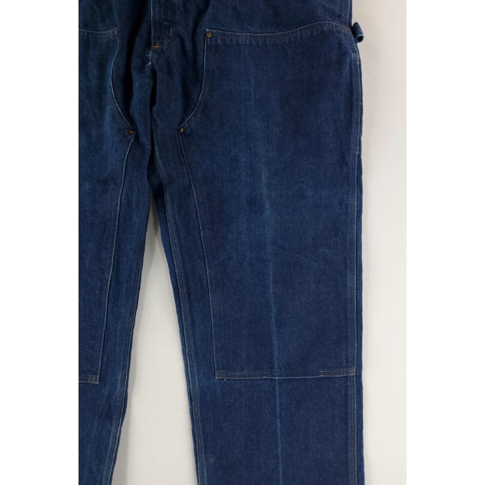 Carhartt VINTAGE Carhartt Jeans Double Knee VTG Blue Suspender Buttons Mens 48x31.5 Size US 32 / EU 48 - 3 Thumbnail