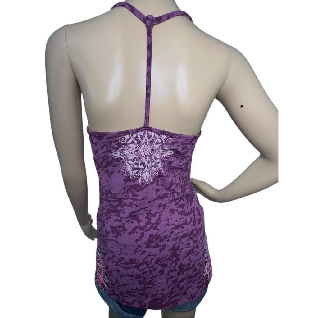 Athleta Athleta Boho Athletic Razorback Tank Top With Floral Design Size L / US 10 / IT 46 - 4 Thumbnail