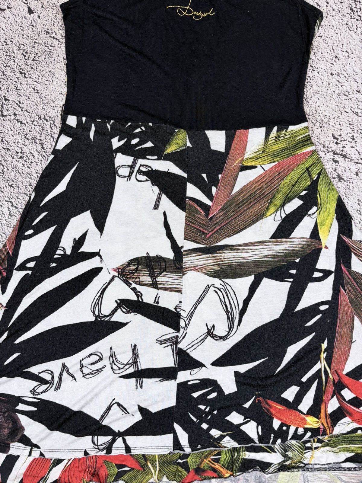 Jean Paul Gaultier Desigual Vintage Y2K Tropical Floral Boho Mini Dress Size L Size L / US 10 / IT 46 - 12 Thumbnail