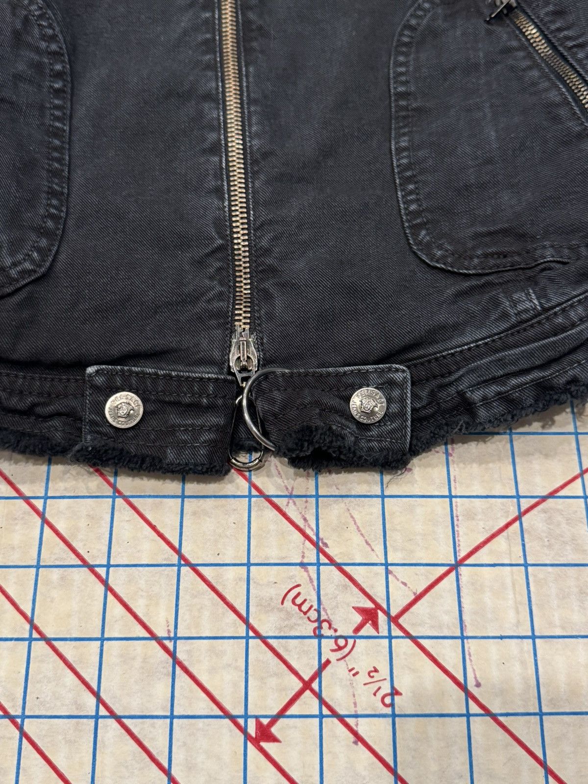 Versace Jeans Couture Versace Jeans Couture Y2K Denim Jacket XS FullZip Black 04/1 Size XS / US 0-2 / IT 36-38 - 6 Thumbnail