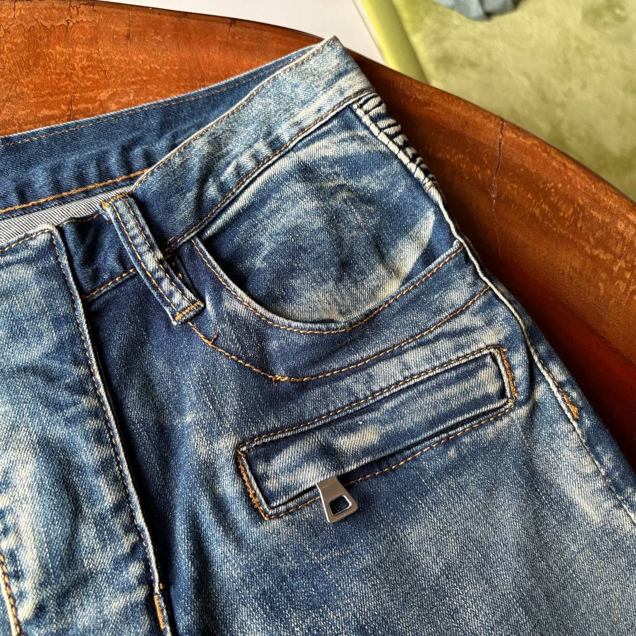 Balmain Balmain Biker Blue Washed Jeans Pants Size US 31 - 9 Thumbnail