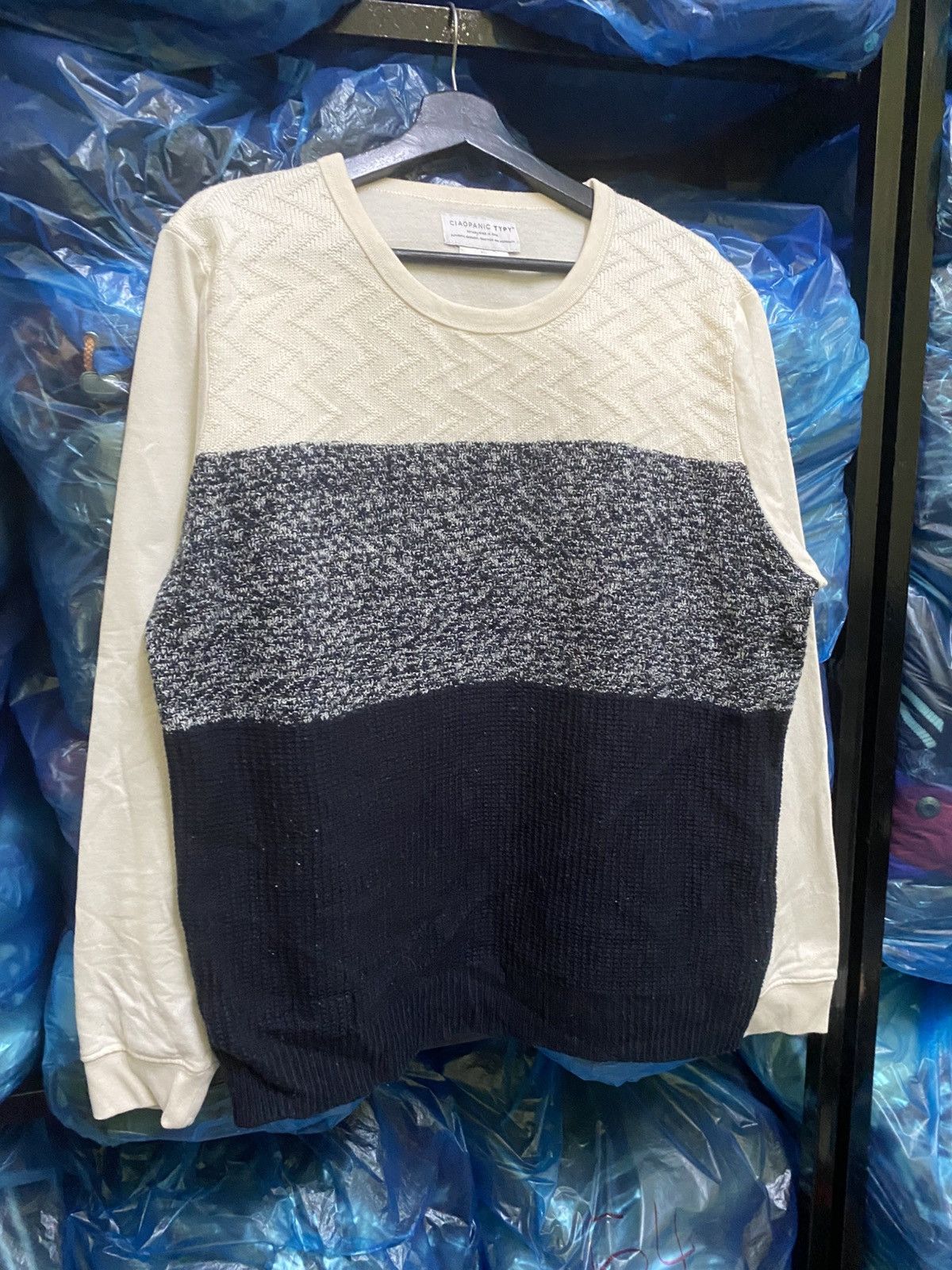 Ciaopanic Ciaopanic Typy Men’s Colorblock Textured Knit Pullover Size US L / EU 52-54 / 3 - 4 Thumbnail