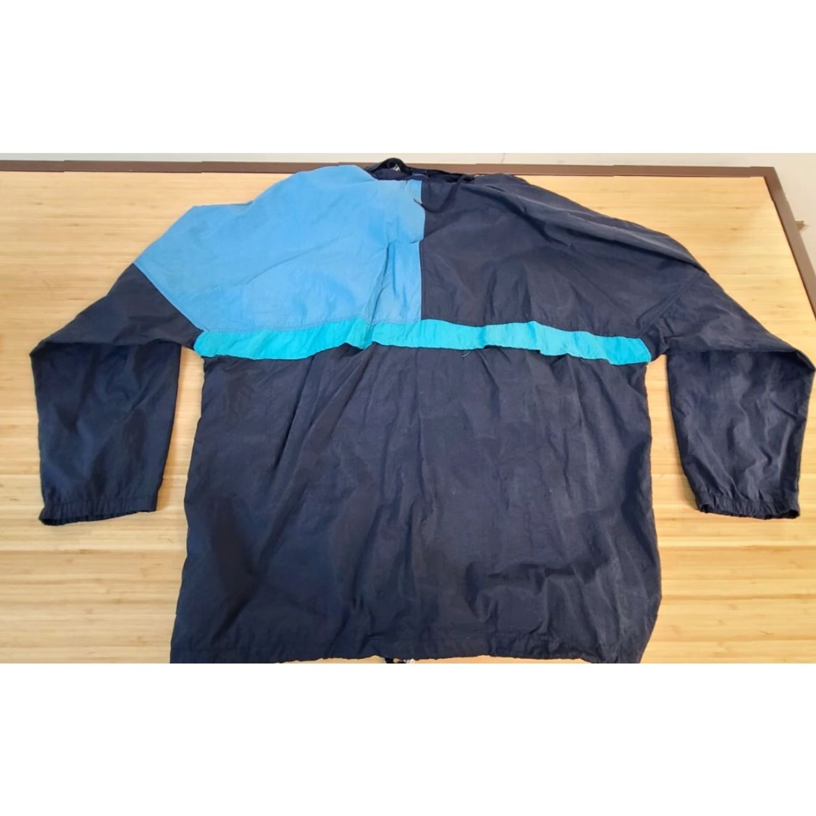 Adidas VINTAGE Adidas 1/2 Zip Pullover Windbreaker Jacket Kangaroo Pouch Men’s Large Blue Striped Nylon Windbreaker Jacket Men L Size US L / EU 52-54 / 3 - 5 Thumbnail