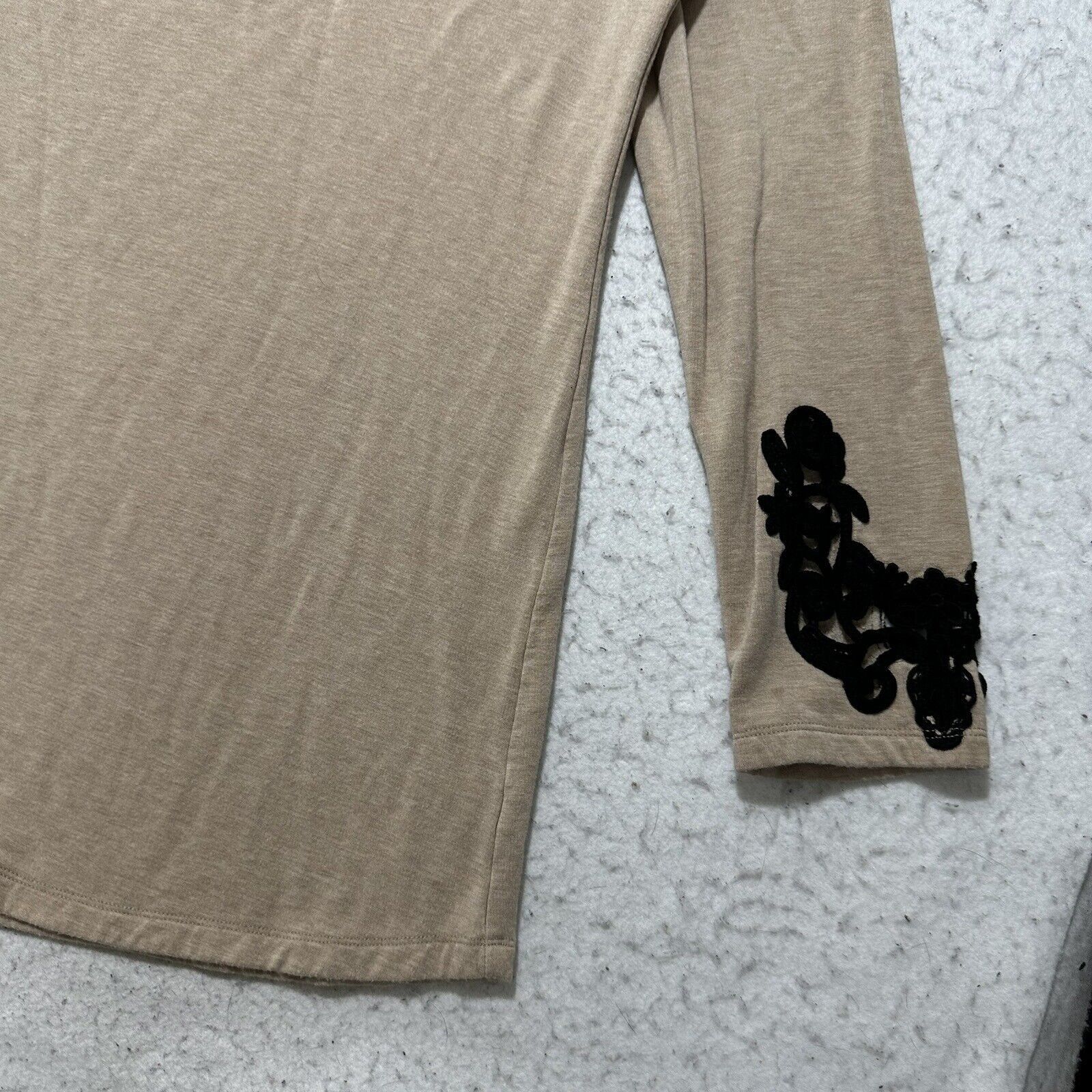 Other Soma Large Live Lounge Wear Tan Tunic Fleece Sweater Lace Size L / US 10 / IT 46 - 4 Thumbnail