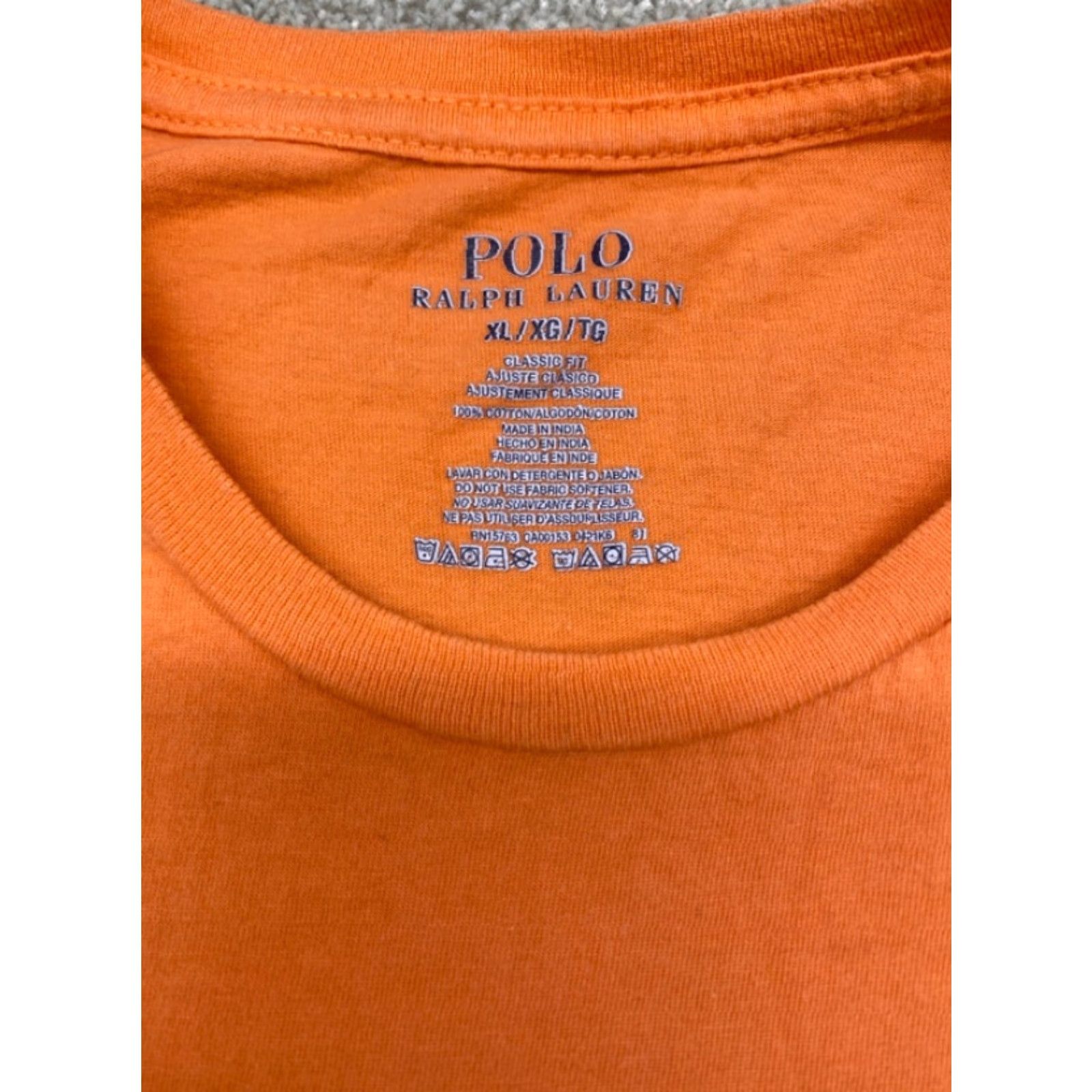 Polo Ralph Lauren Polo Ralph Lauren T-Shirt Men's XL Short Sleeve Orange 100% Cotton 4421 Size US XL / EU 56 / 4 - 3 Thumbnail