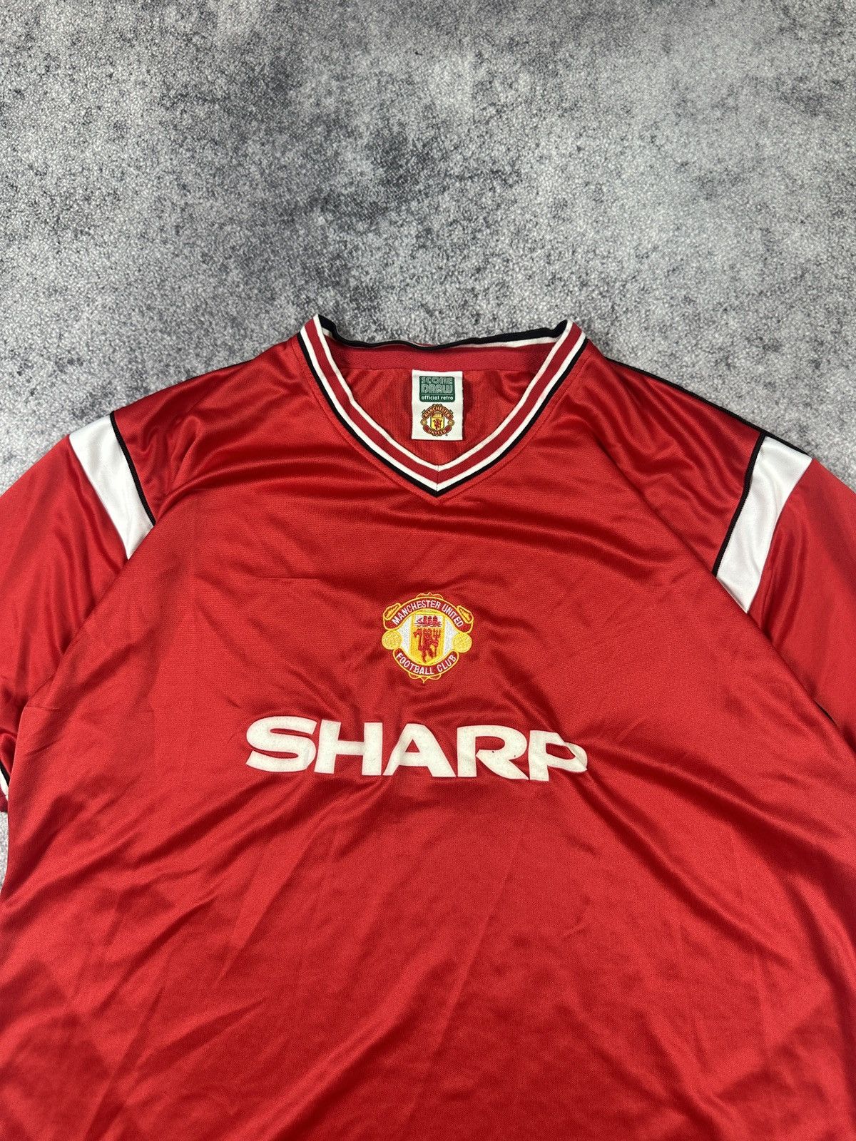 Vintage Vintage Score Draw Manchester United Soccer Jersey Rare XXL Size US XXL / EU 58 / 5 - 2 Thumbnail