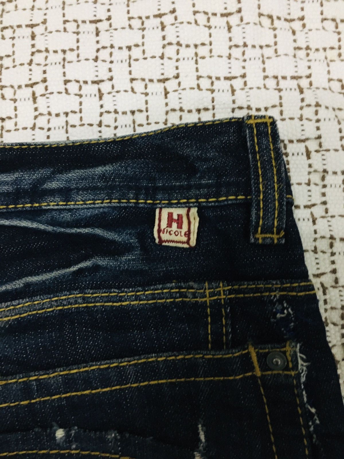 HIDEAWAYS × If Six Was Nine × Le Grande Bleu (L.G.B.) Hideaways Nicole Distressed Flare Jeans (Y01) Size US 32 / EU 48 - 4 Thumbnail