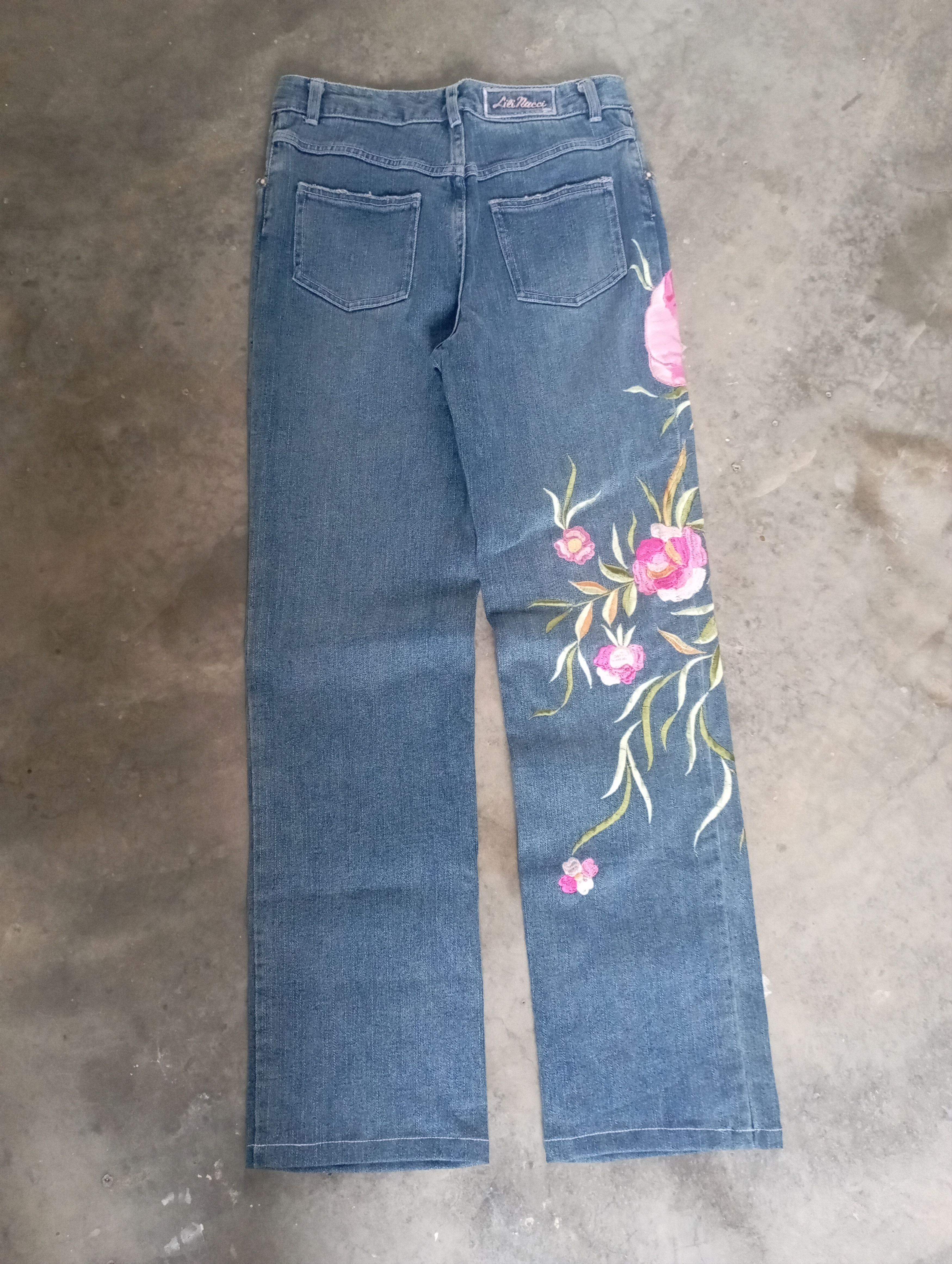 Hysteric Glamour Avant Garde New Lili Nucci Japan Embroidered Flowerd Jeans Size 28" / US 6 / IT 42 - 2 Thumbnail
