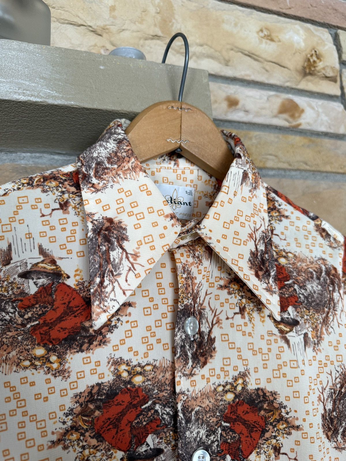 Vintage Vintage 70s Novelty Print Button Up Shirt Western Rockabilly Size US S / EU 44-46 / 1 - 5 Thumbnail