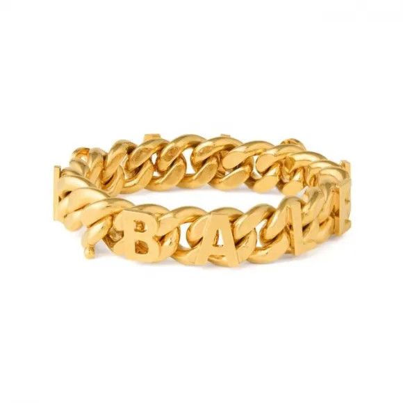 Balenciaga o1mt1gz1024 Size: S / Chain Logo Bracelet in Gold Size ONE SIZE - 1 Preview