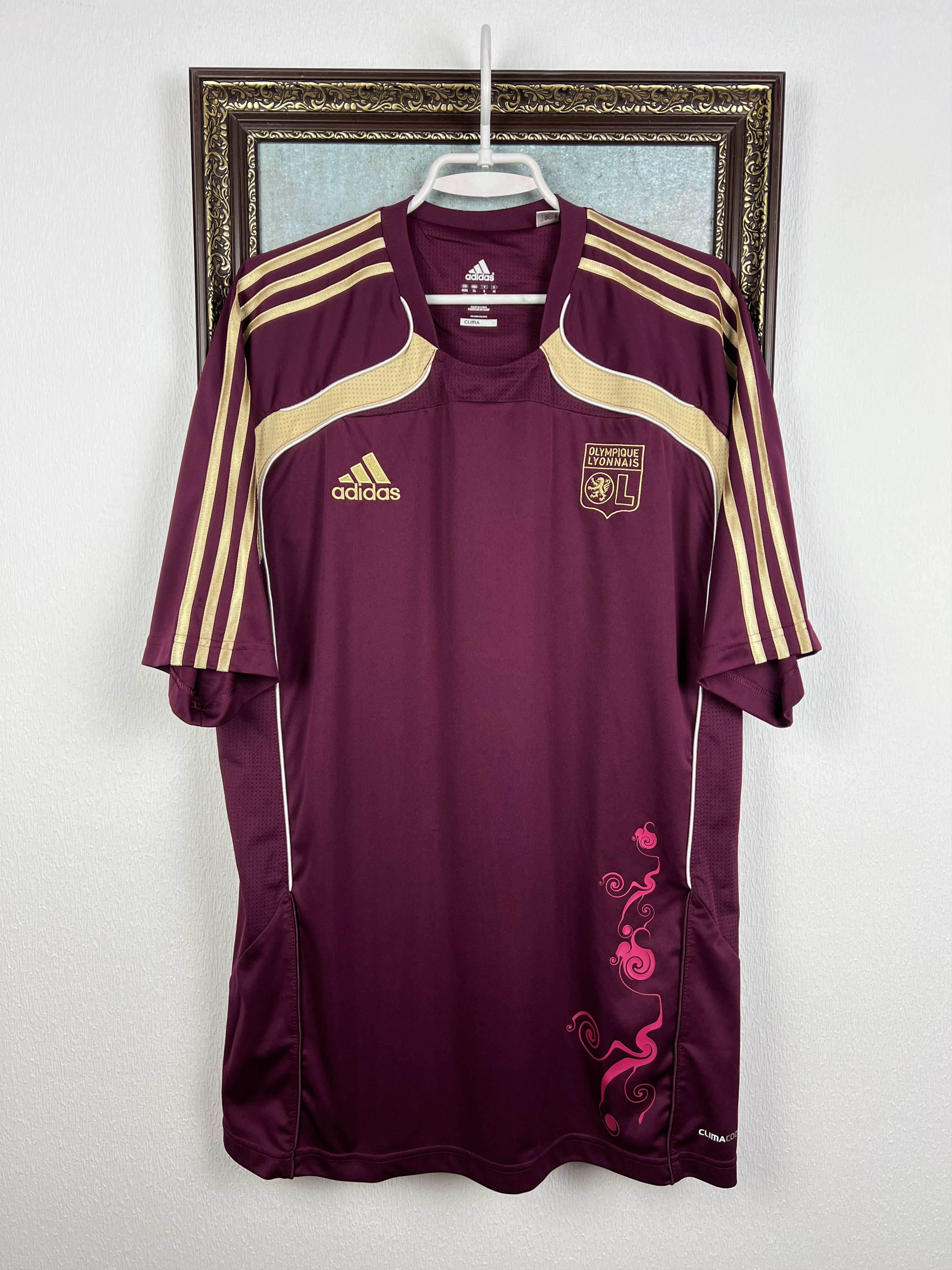 Adidas Lyon Special football shirt Soccer Burgundy Jersey Trikot Size US XXL / EU 58 / 5 - 1 Thumbnail
