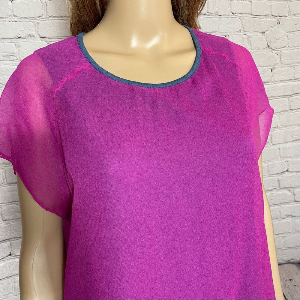 Drew Drew Silk Layered Pink Blue Short Sleeve Top Size M Size M / US 6-8 / IT 42-44 - 2 Thumbnail