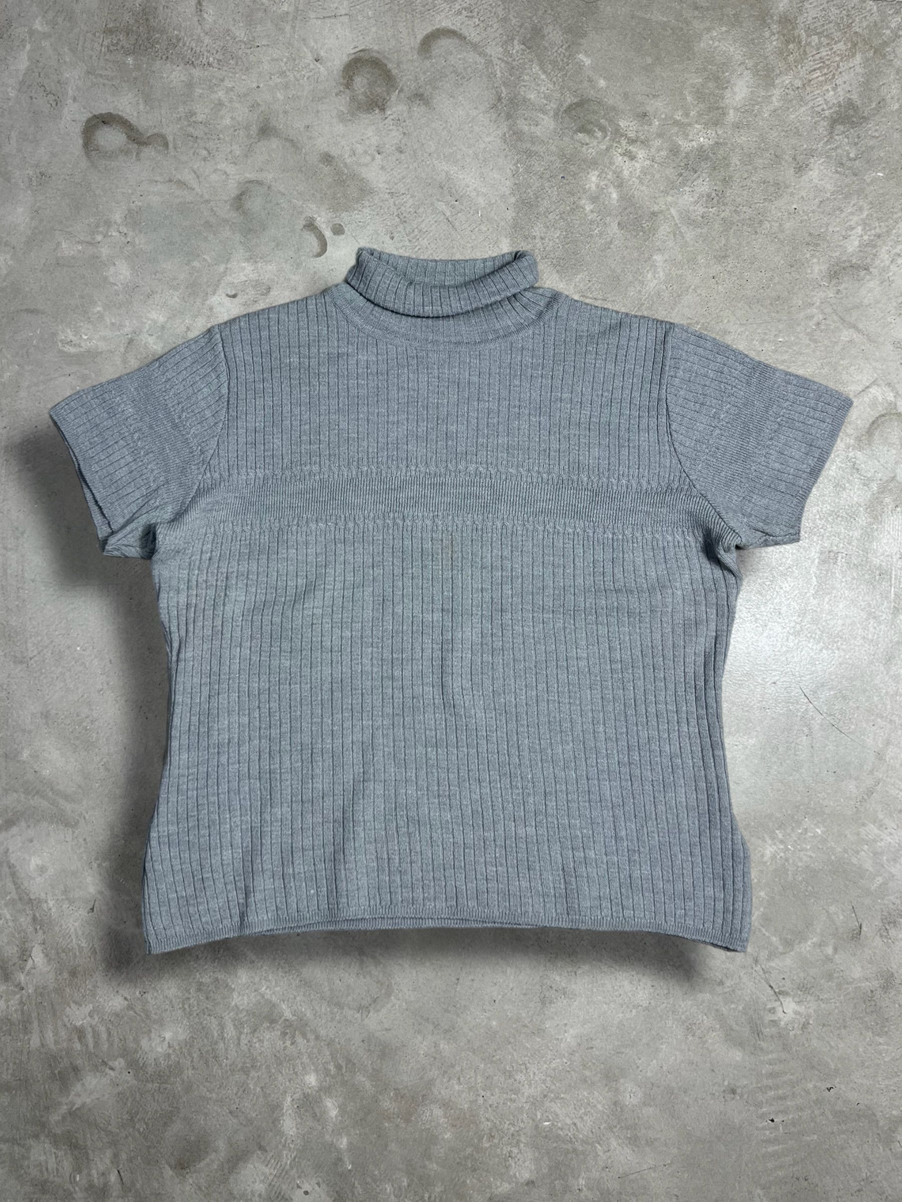 Versace × Versace Jeans Couture VERSACE Jeans Couture Y2K Cropped Knit Tee GTMPT383 Size L / US 10 / IT 46 - 1 Thumbnail
