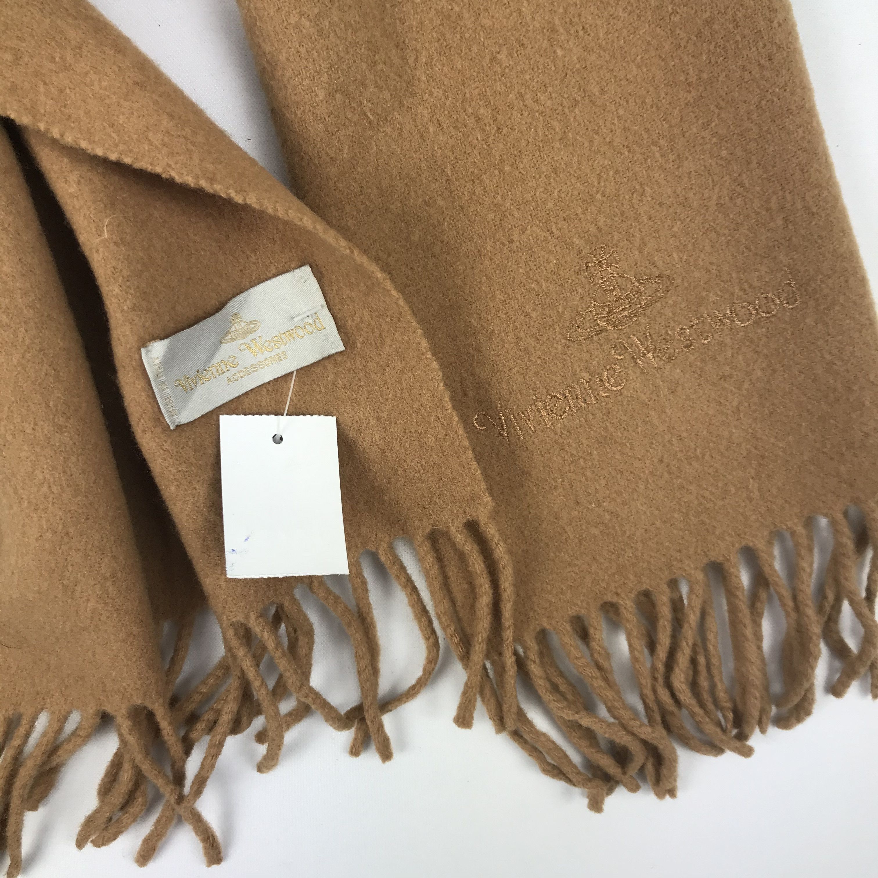 Vintage × Vivienne Westwood Vintage Vivienne Westwood Scarf Muffler Orbs Wool Scarves Size ONE SIZE - 4 Thumbnail