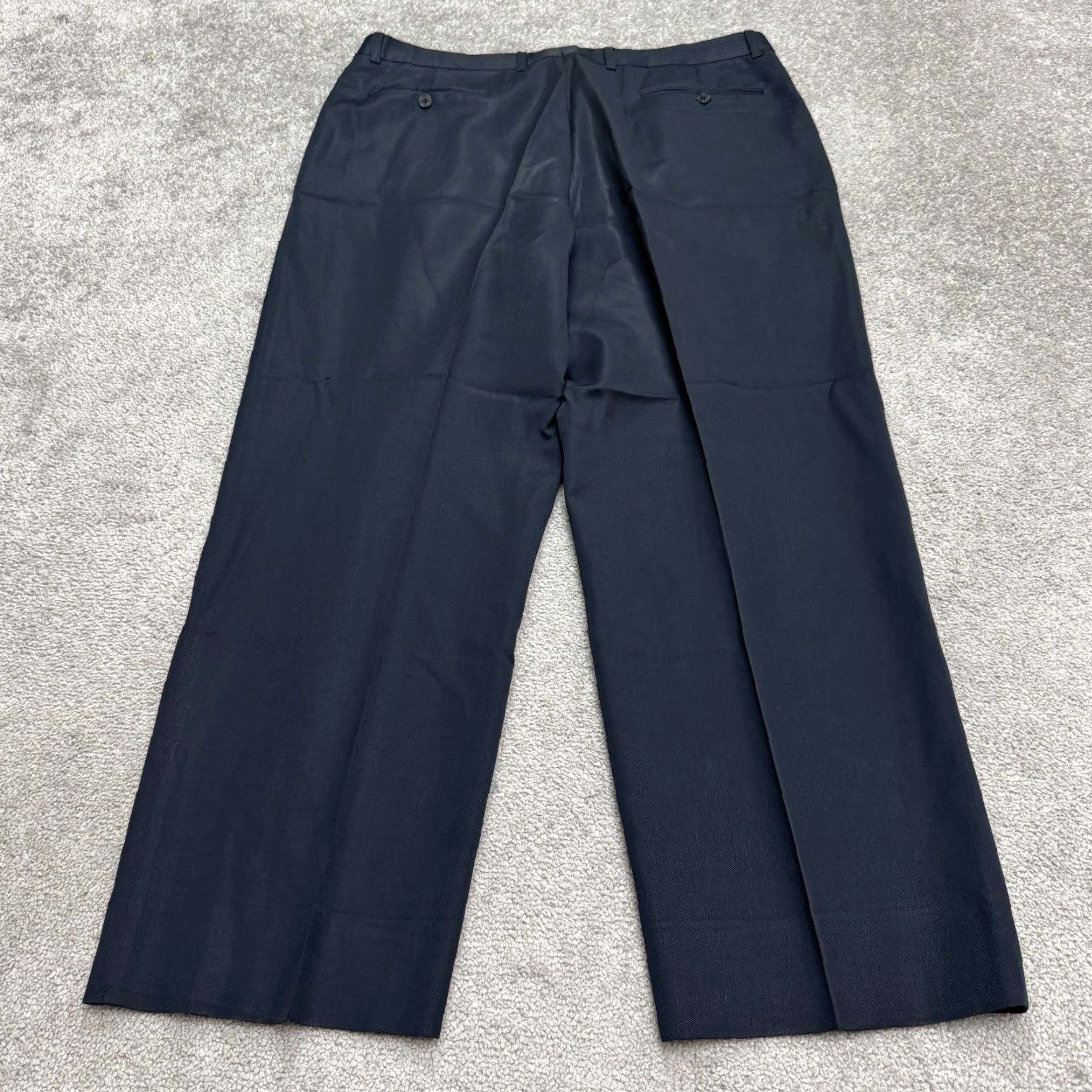 Zanella ZANELLA Vintage Wool Dress Pants Mens 38x29 Blue Pleated Front Straight 90s Retro Classic Business Formal Men’s Pants Size US 38 / EU 54 - 2 Thumbnail