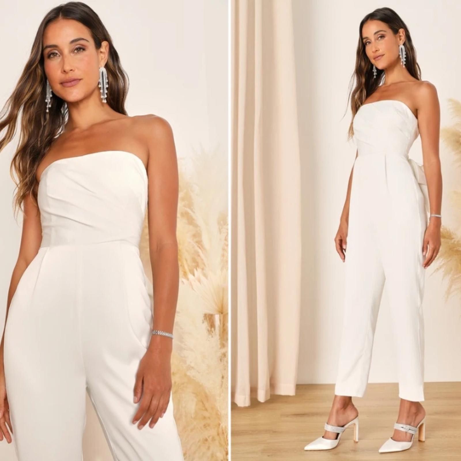 Lulus LULU's Wedding Shower Bachelorette HOneymoon Chic Jumpsuit Size 36" / US 14 / IT 50 - 4 Thumbnail