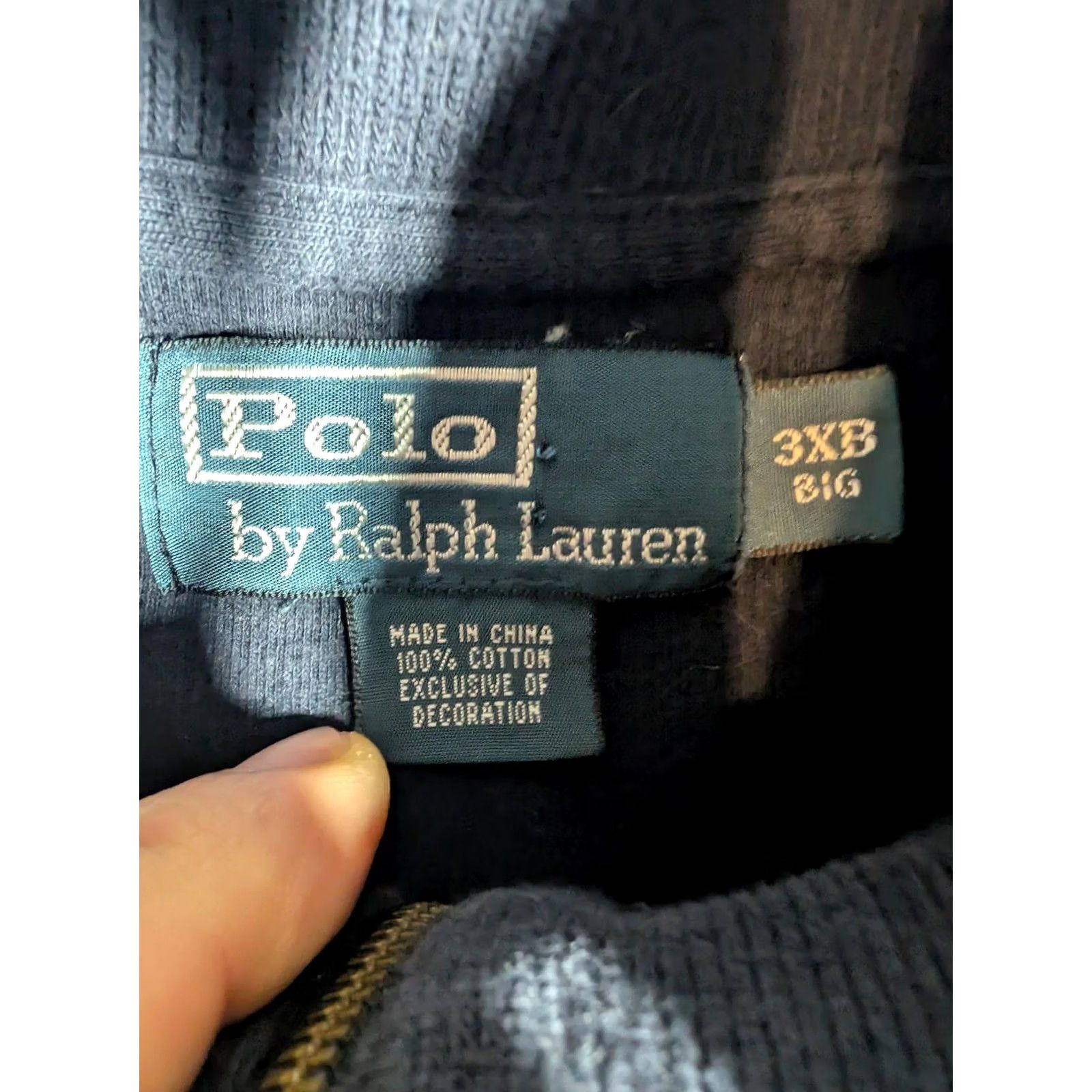 Polo Ralph Lauren Polo by Ralph Lauren Sweater Mens 3XB Blue Cotton Quarter Zip Mock Neck Pullover Size US XXL / EU 58 / 5 - 7 Thumbnail