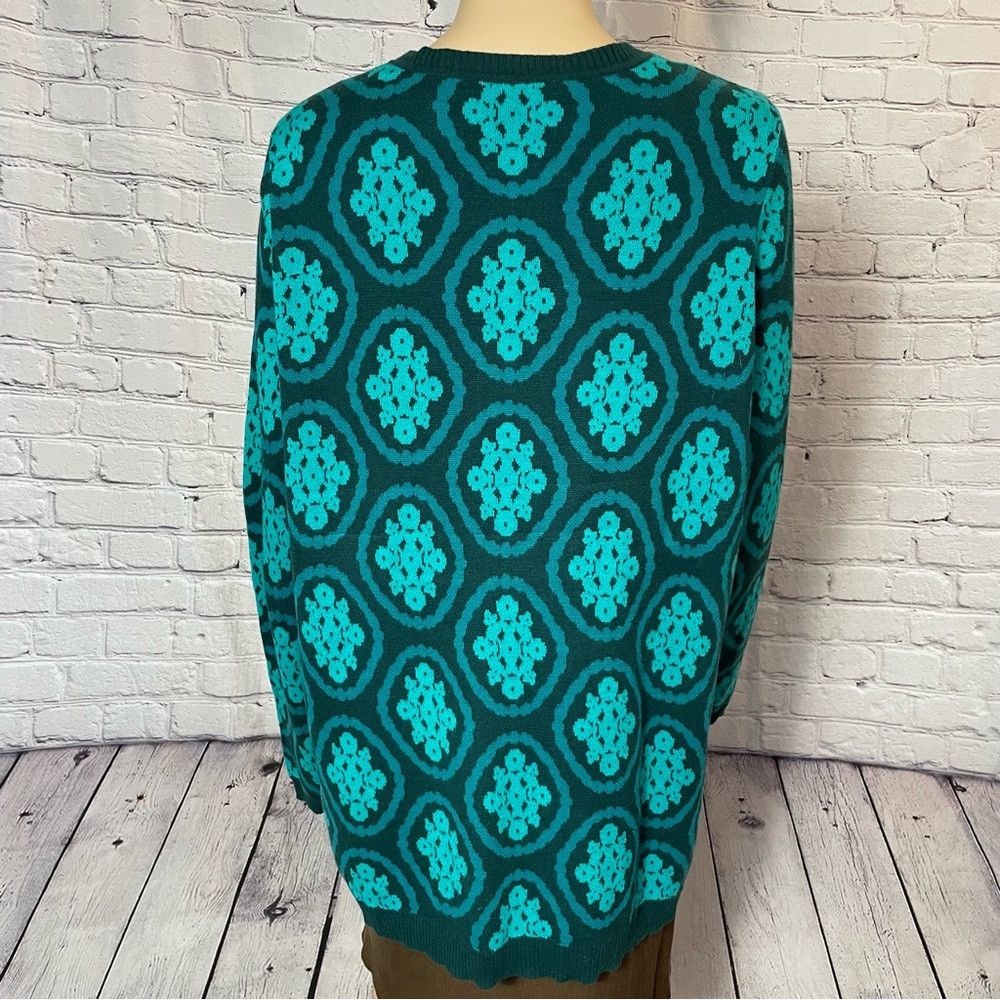 Isaac Mizrahi Isaac Mizrahi Live! Medallion Jacquard Cotton Blue Green Ca Size XXL / US 16-18 / IT 52-54 - 4 Thumbnail