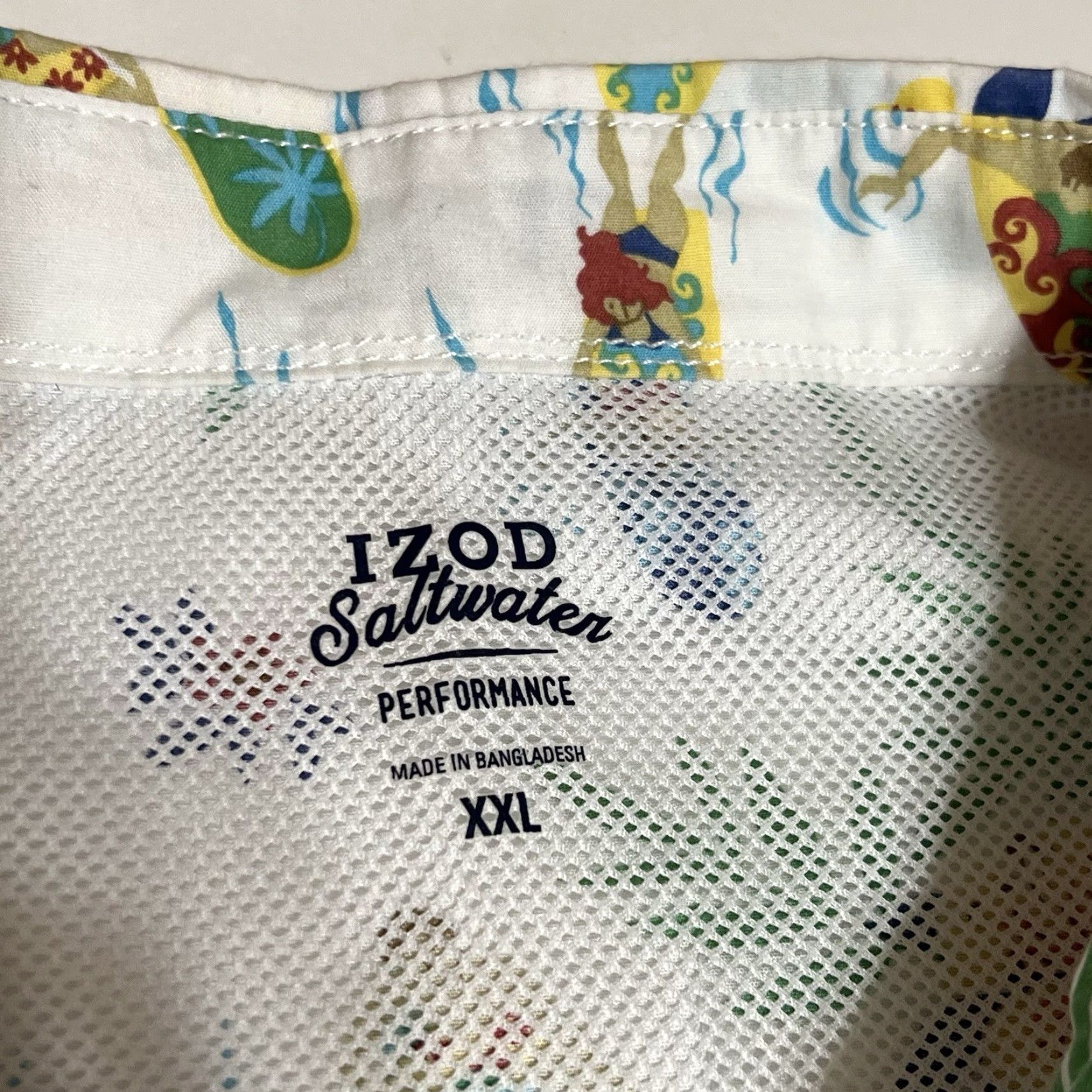 Izod IZOD Saltwater Collection Shirt Short Sleeve Button-Up Men's 2XL Multicolor Floral Surf Beach Hawaii (Regular) Size US XXL / EU 58 / 5 - 7 Thumbnail