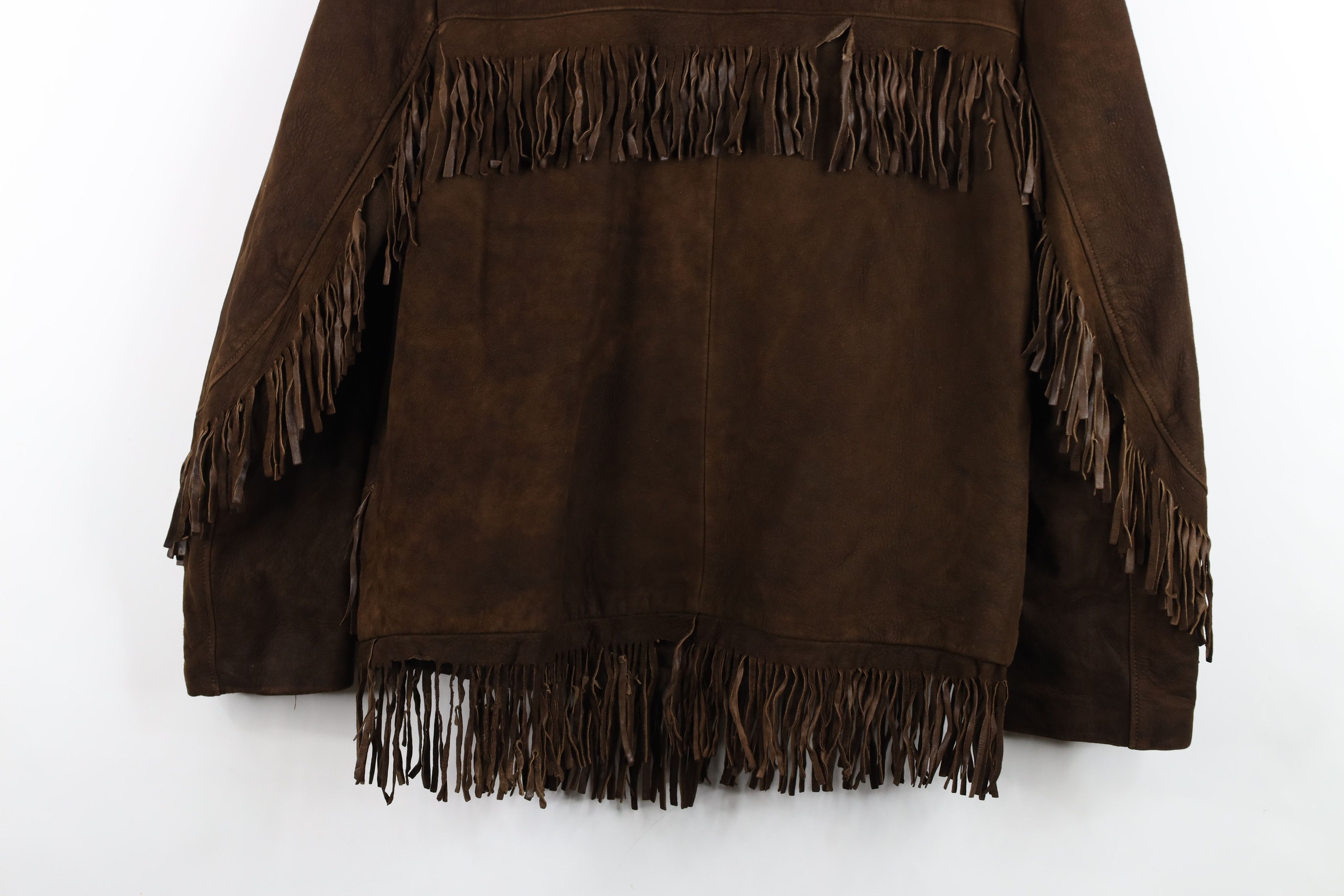 Vintage Vintage 60s 70s Boho Chic Western Suede Leather Jacket Brown Size XL / US 12-14 / IT 48-50 - 16 Thumbnail