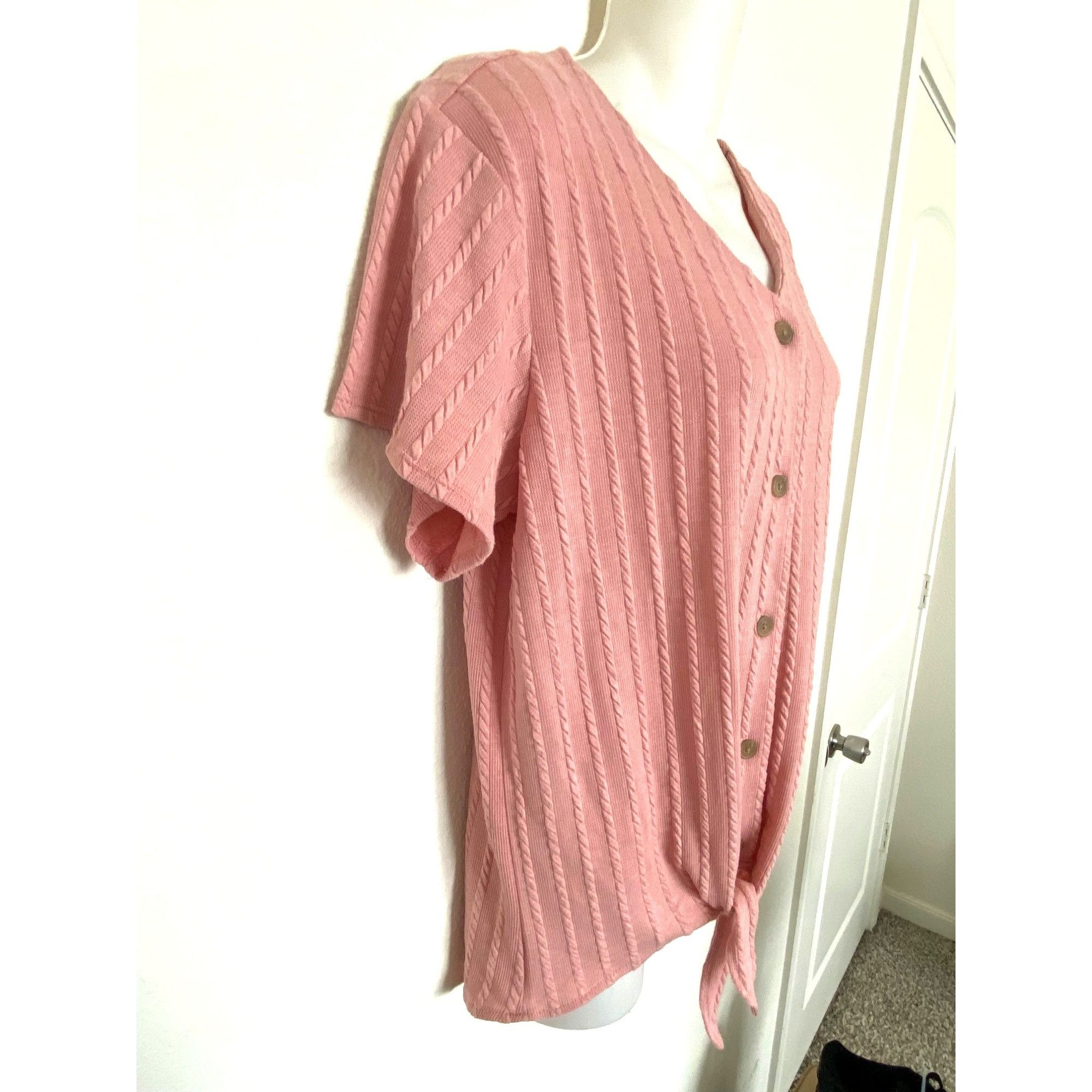 Vintage Weatherproof Vintage Top Short Sleeve Button Tie Waist V Nec Size M / US 6-8 / IT 42-44 - 5 Thumbnail
