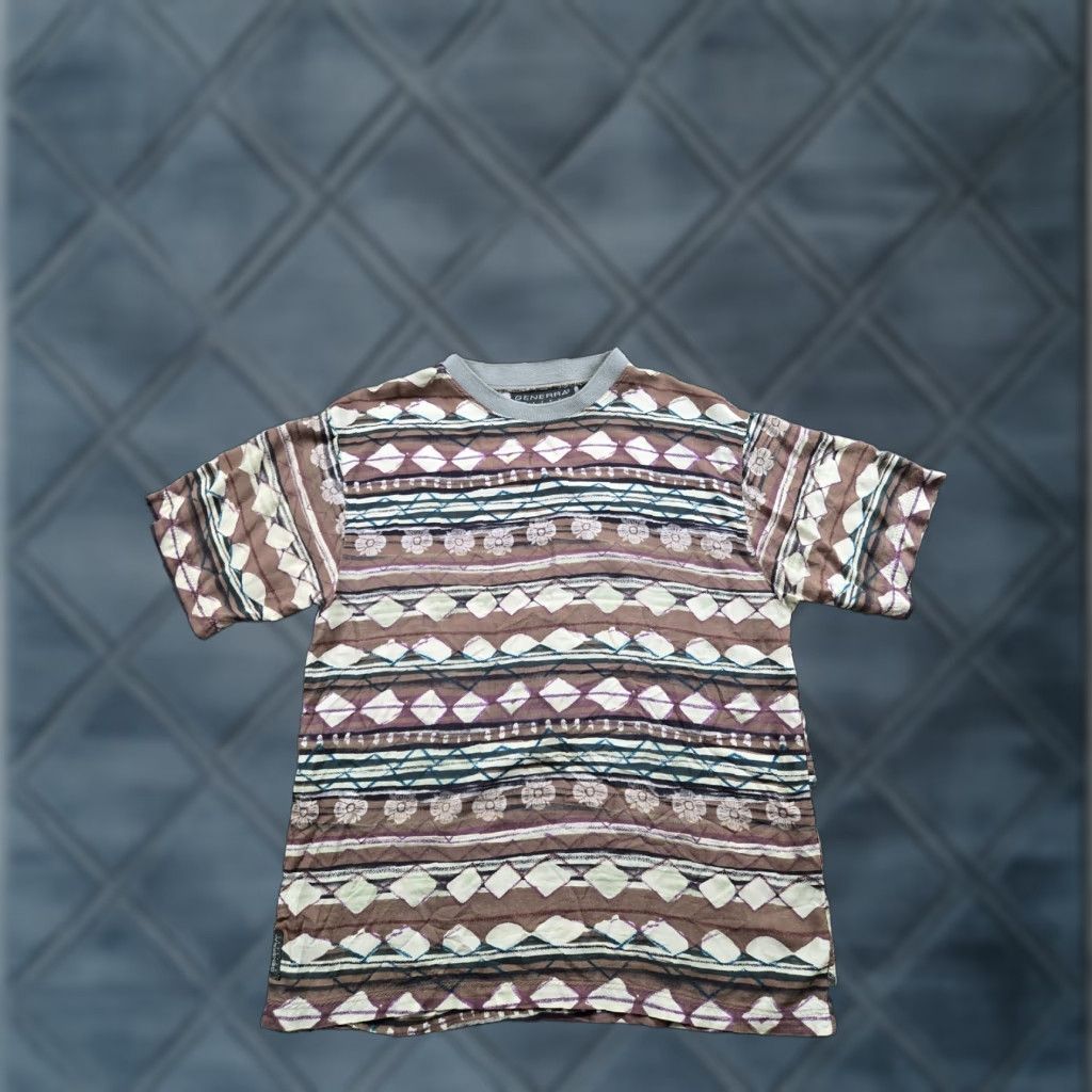 Vintage VINTAGE Generra T Shirt Mens Small Brown Geometric Tribal All Over Print 90s Size US S / EU 44-46 / 1 - 1 Thumbnail