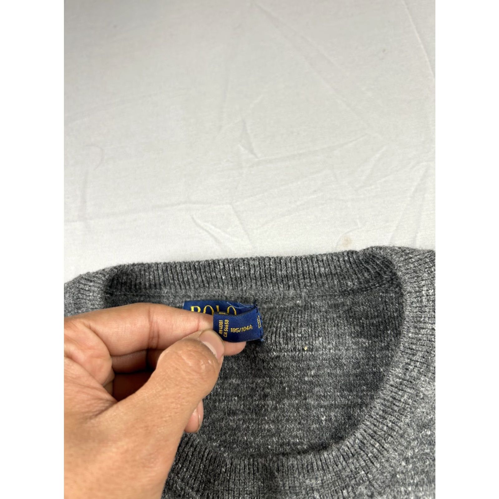 Polo Ralph Lauren VINTAGE Polo Ralph Lauren Sweater Mens XL Heather Gray Knit Crewneck Pullover Pony Logo Size US XL / EU 56 / 4 - 5 Thumbnail