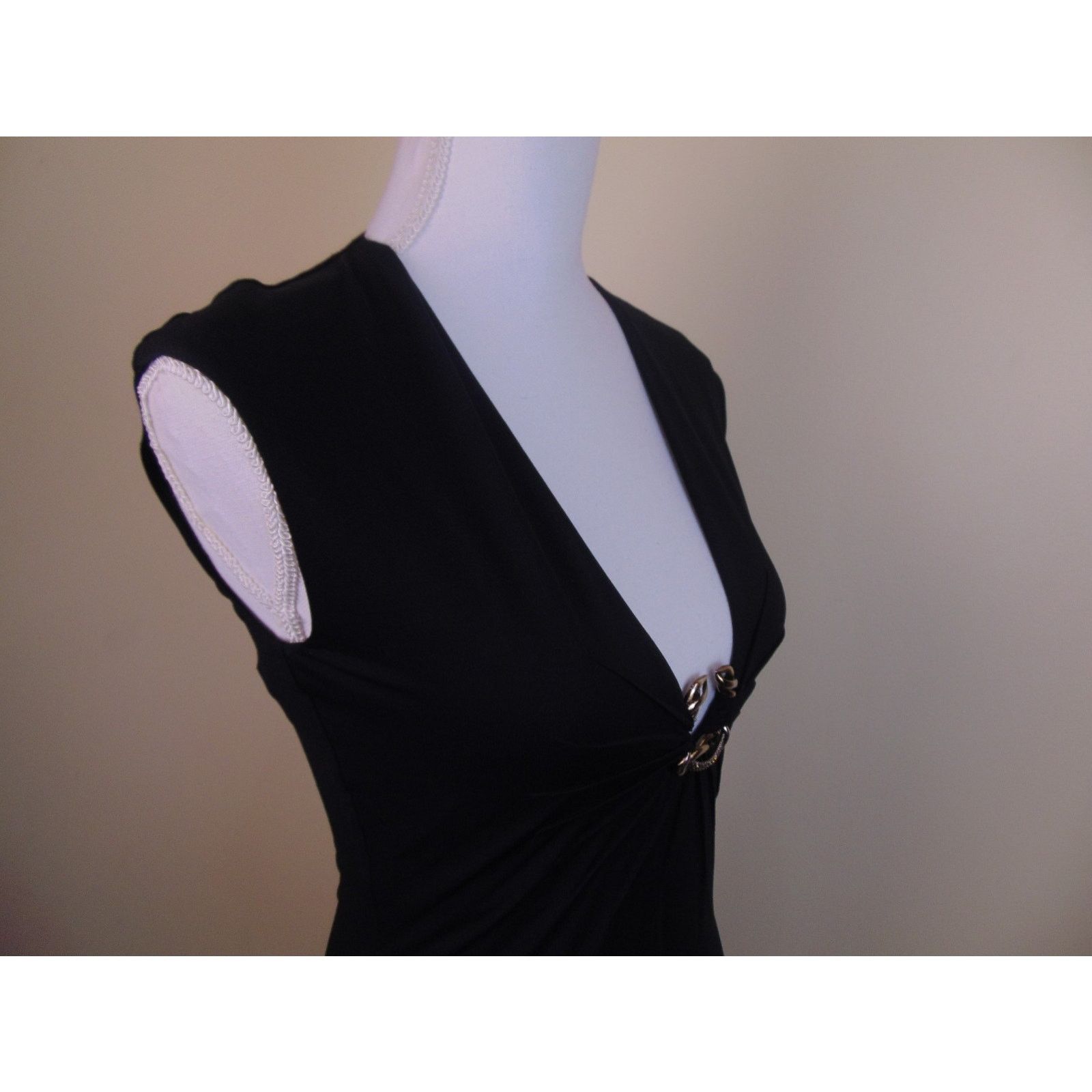 Roberto Cavalli CAVALLI BLACK NYLON JEWELED CRYSTALS SLEEVELESS DRESS TOP 44 Size XXL / US 16-18 / IT 52-54 - 5 Thumbnail