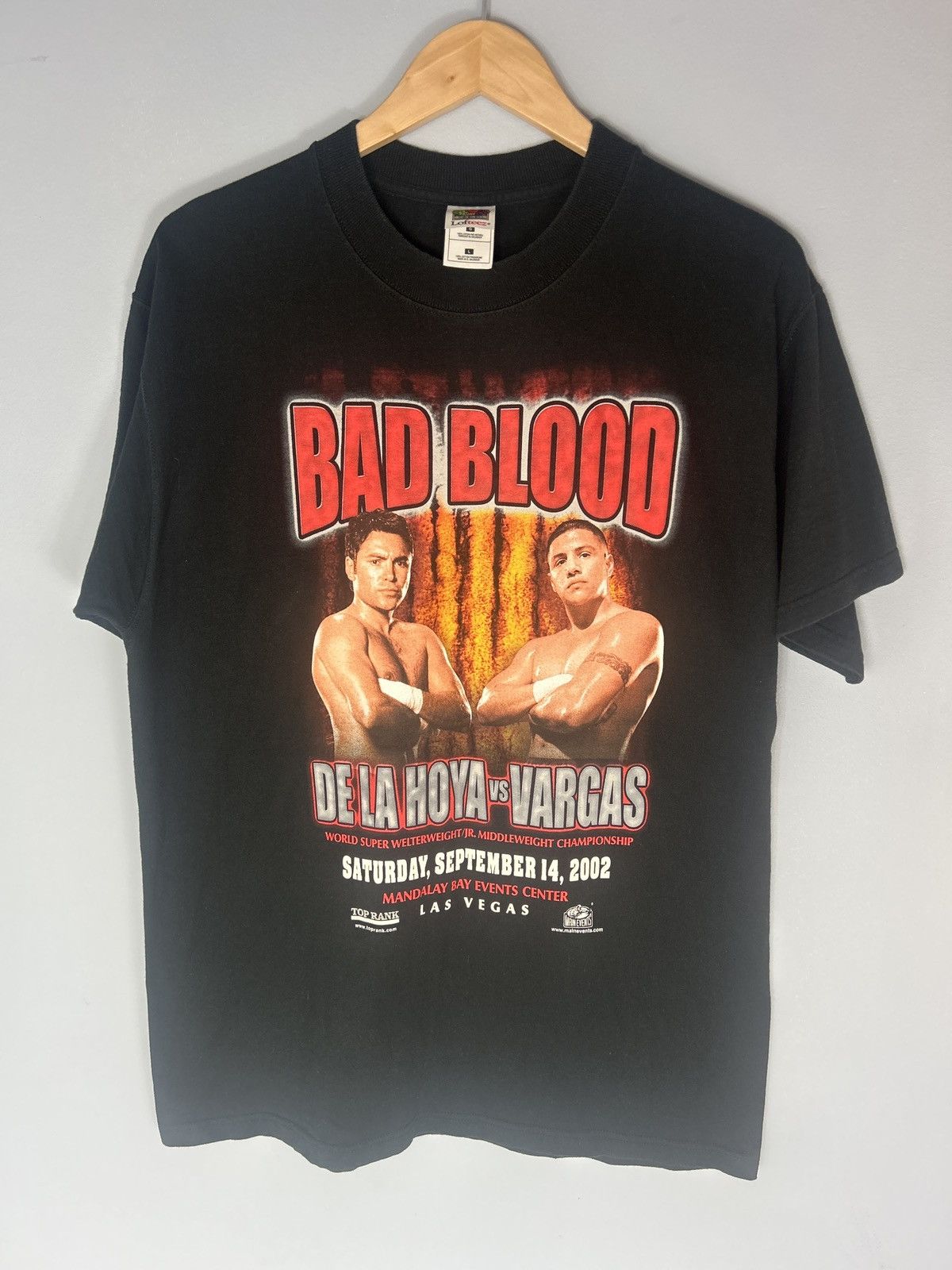 Fruit Of The Loom Vintage 2002 De La Hoya vs Vargas Bad Blood Boxing Tee Size US L / EU 52-54 / 3 - 1 Thumbnail