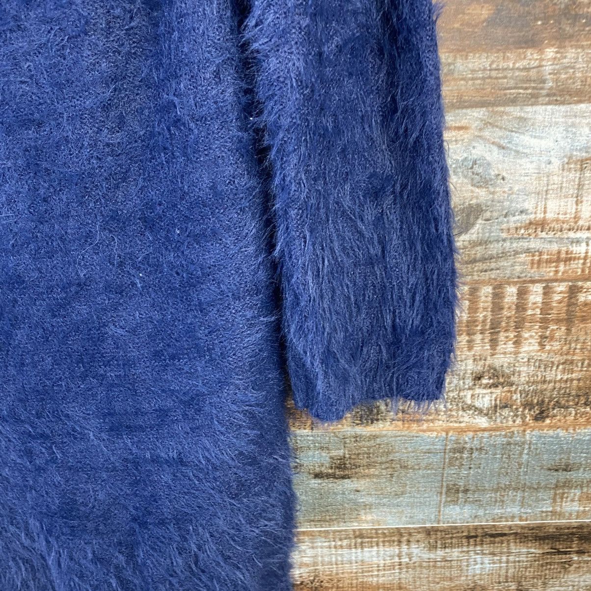 Japanese Brand DL Spiral Girl Dark Blue Fur shaggy Knitwear #C1094 Size S / US 4 / IT 40 - 8 Thumbnail