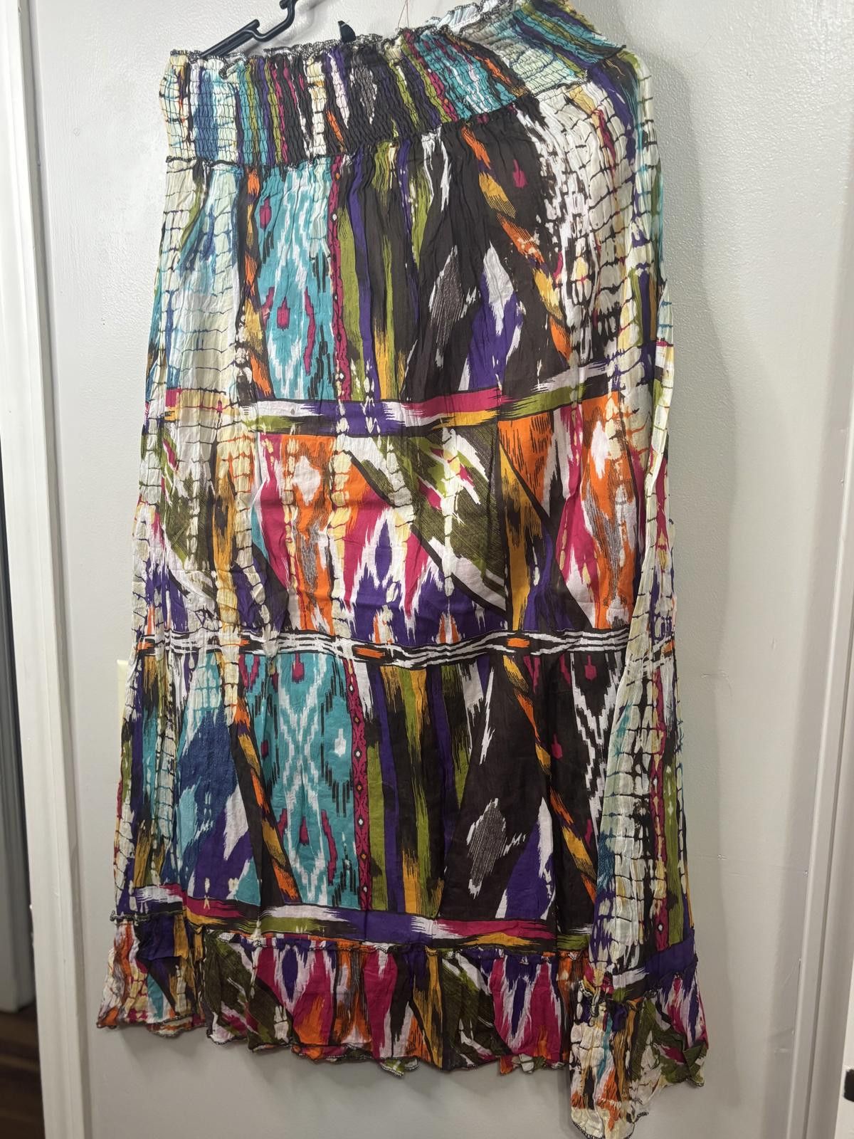 Designer Vibrant Multicolor Maxi Skirt by Chaudry Size Medium Size 32" / US 10 / IT 46 - 2 Thumbnail