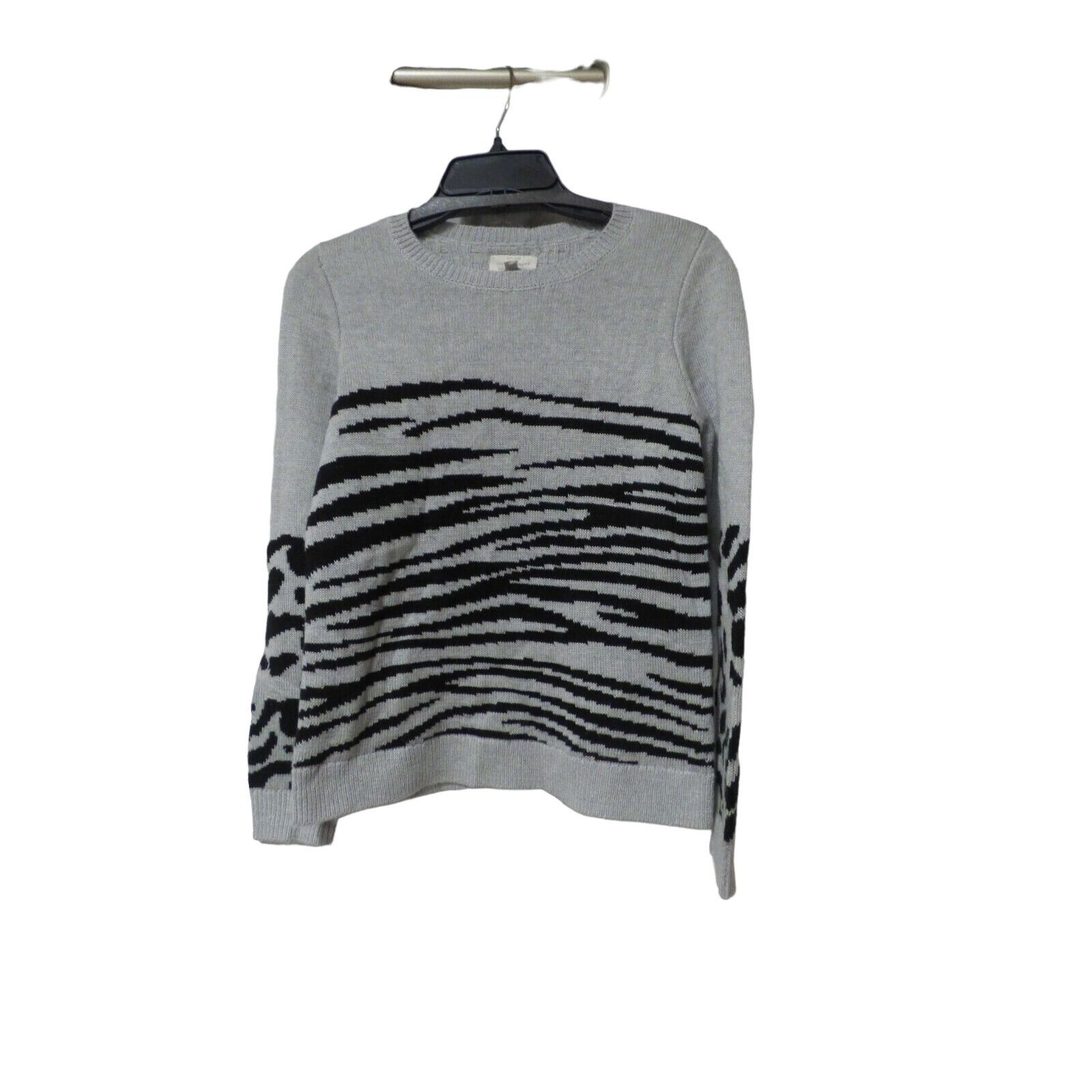 Lucky Brand Lucky Brand Mixed Animal-Print Sweater, Gray, Size XS Size XS / US 0-2 / IT 36-38 - 7 Thumbnail