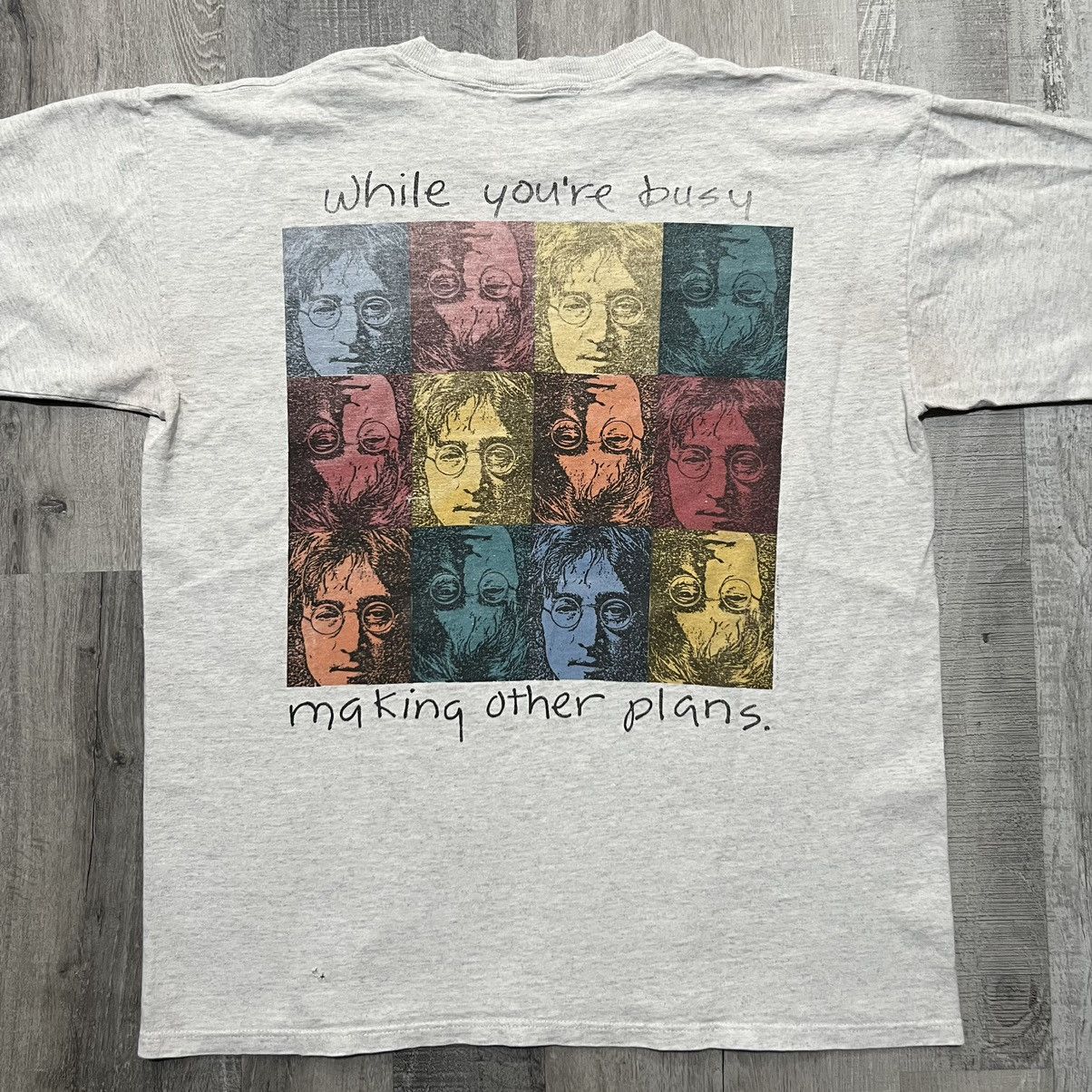 Vintage VTG John Lennon Life Is What Happens To You Pop Art T Shirt Size US XL / EU 56 / 4 - 1 Thumbnail